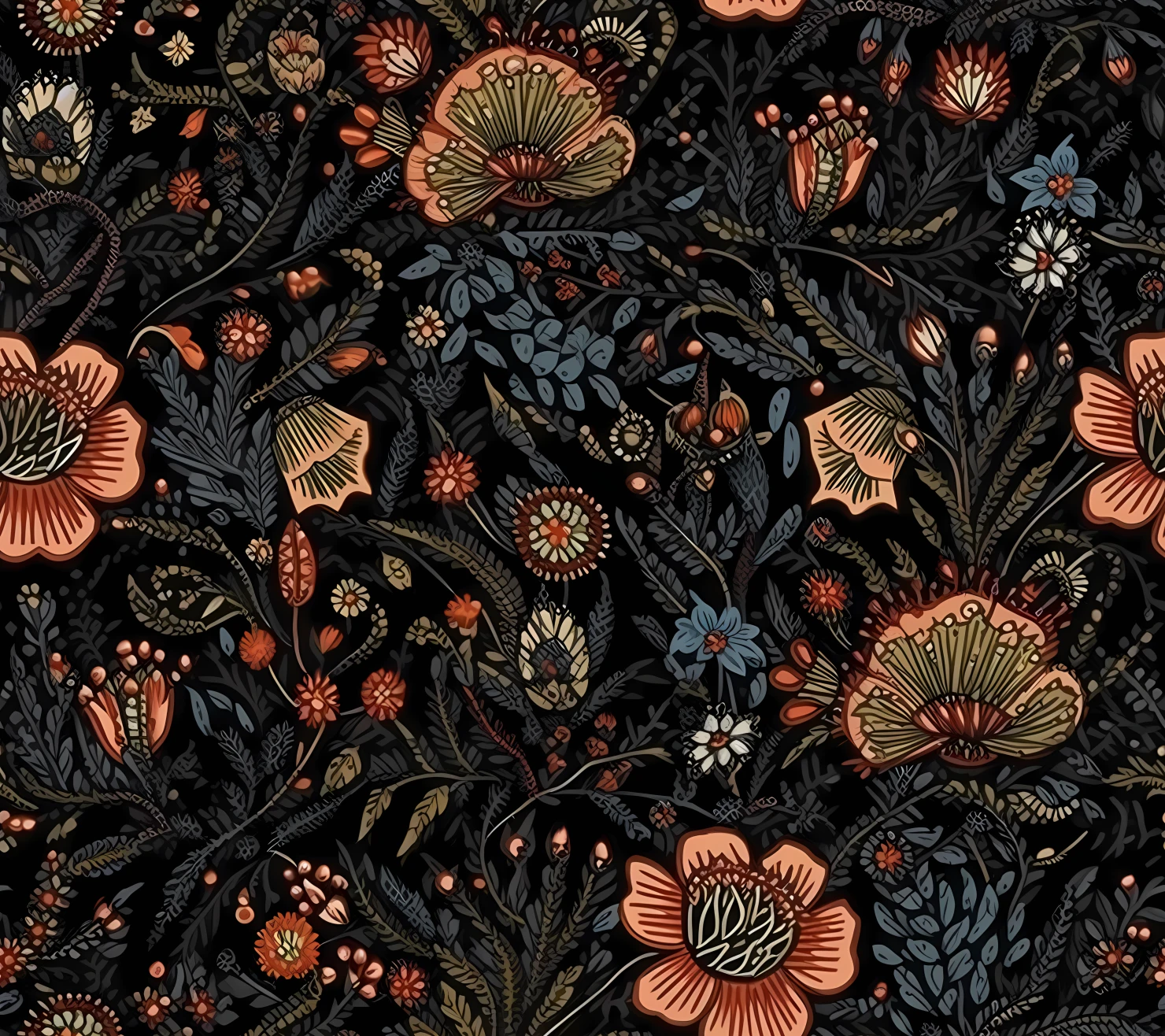 Embroidered flowe seamless pattern on a light color background #29716