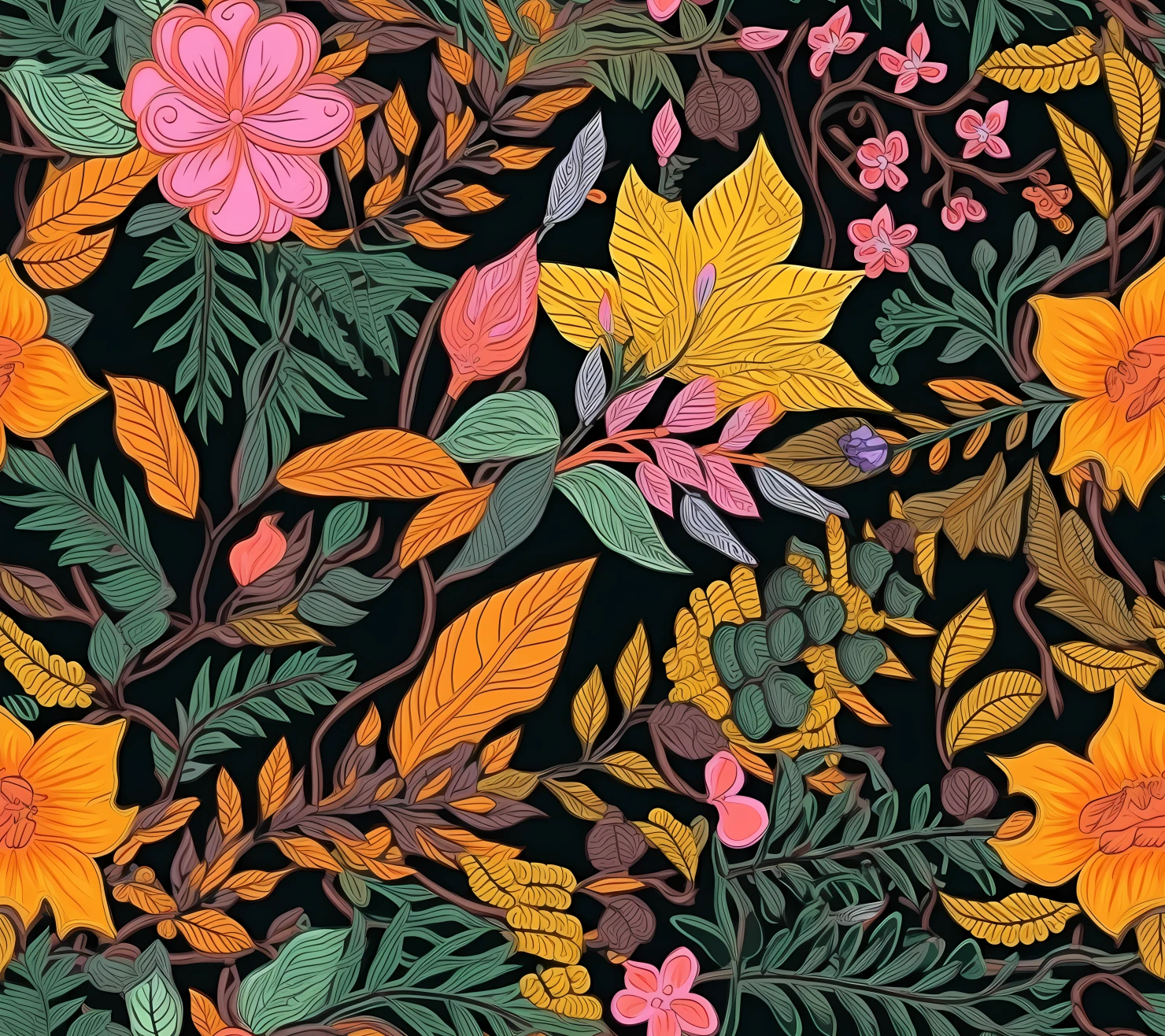 Embroidered mix flowe seamless pattern on a light color background #29724