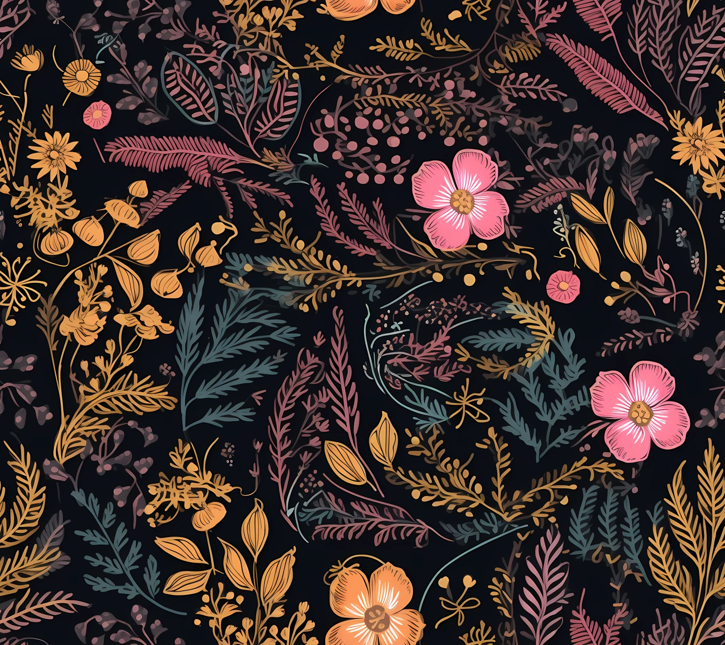 Embroidered mix flowe seamless pattern on a light color background #29728