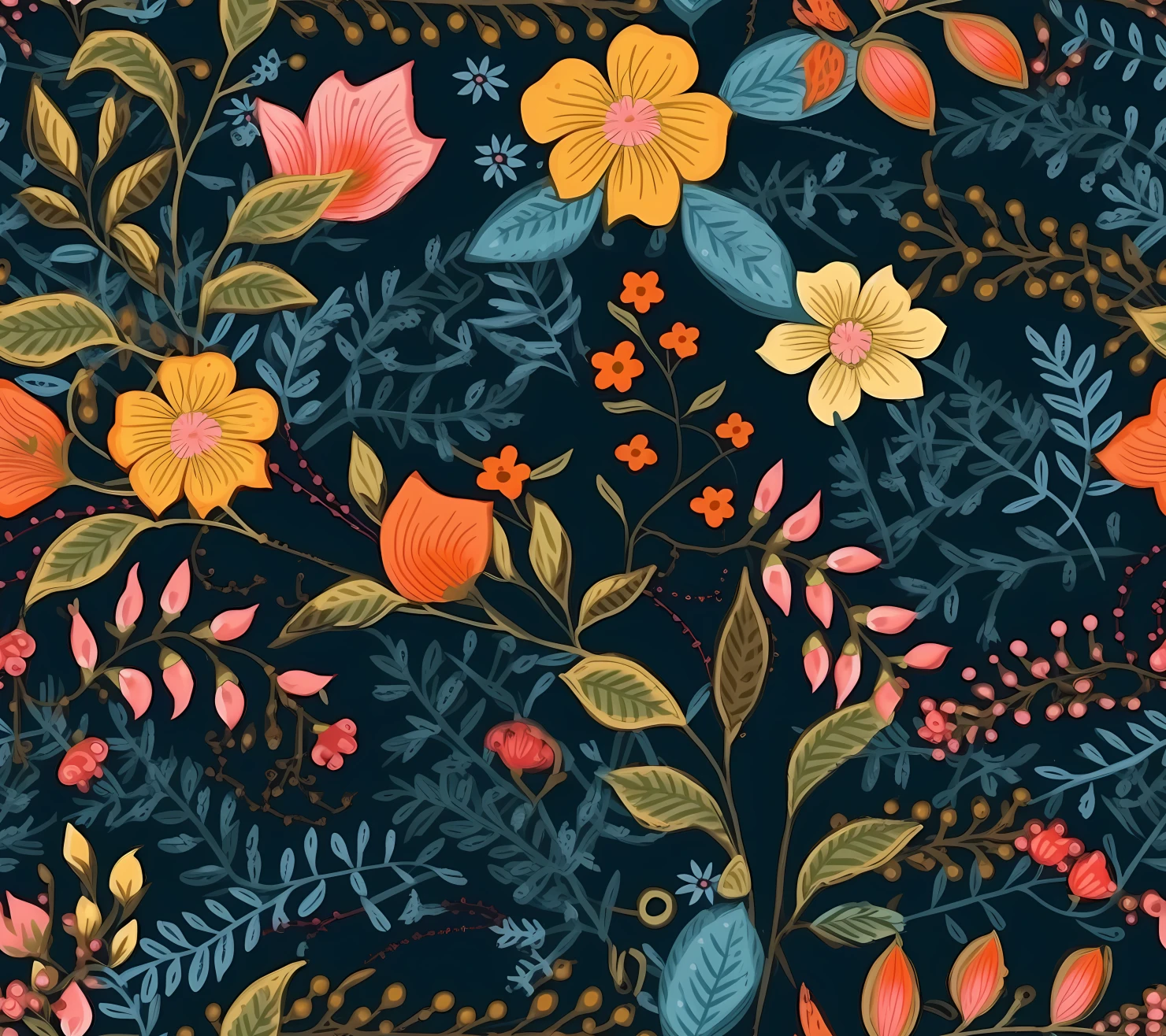 Embroidered mix flowe seamless pattern on a light color background #29737