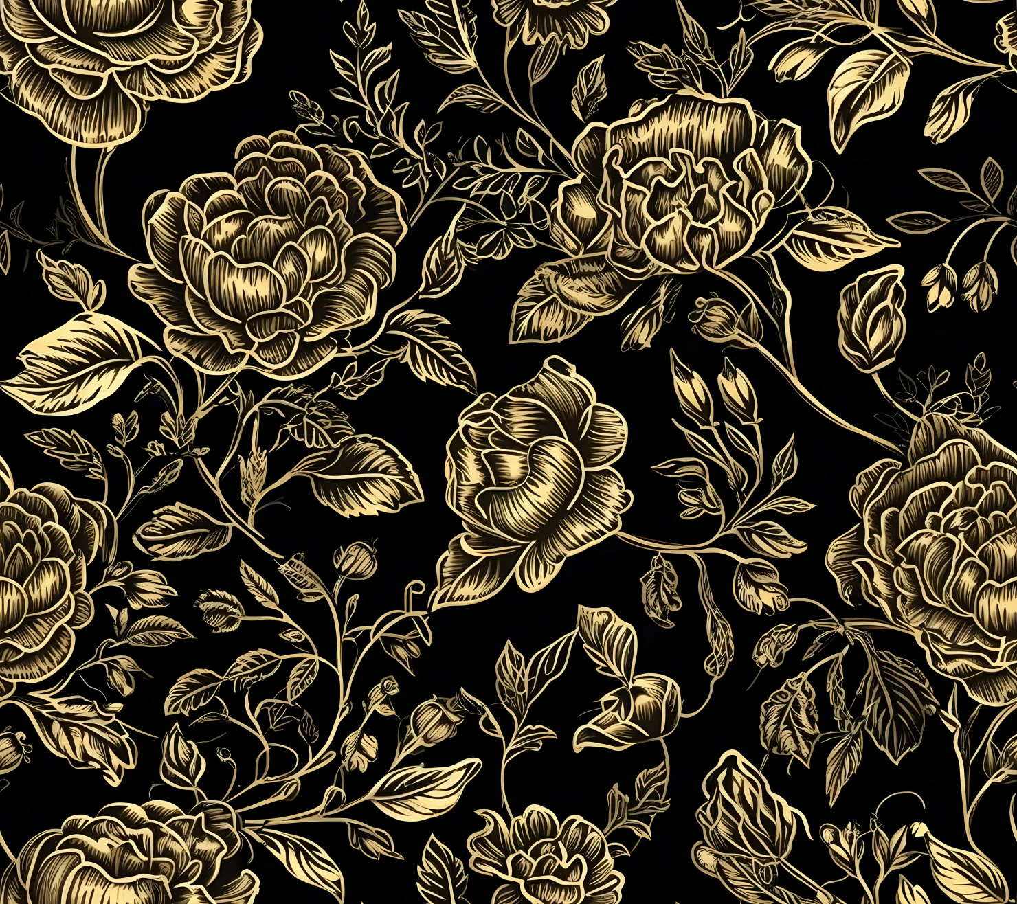 Gold flowers seamless pattern on a light color background #29777