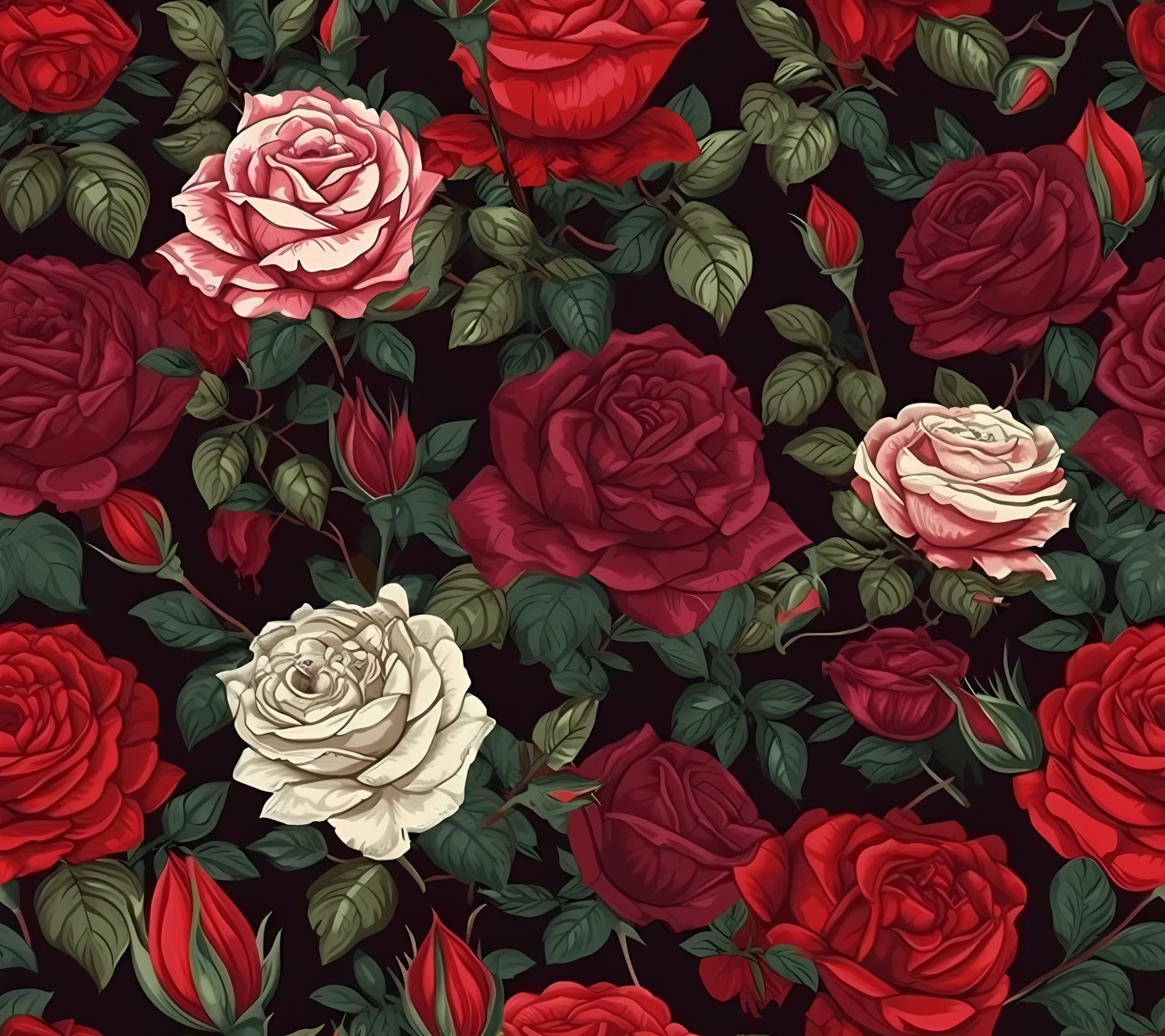Red rose seamless pattern on a light color background #29828