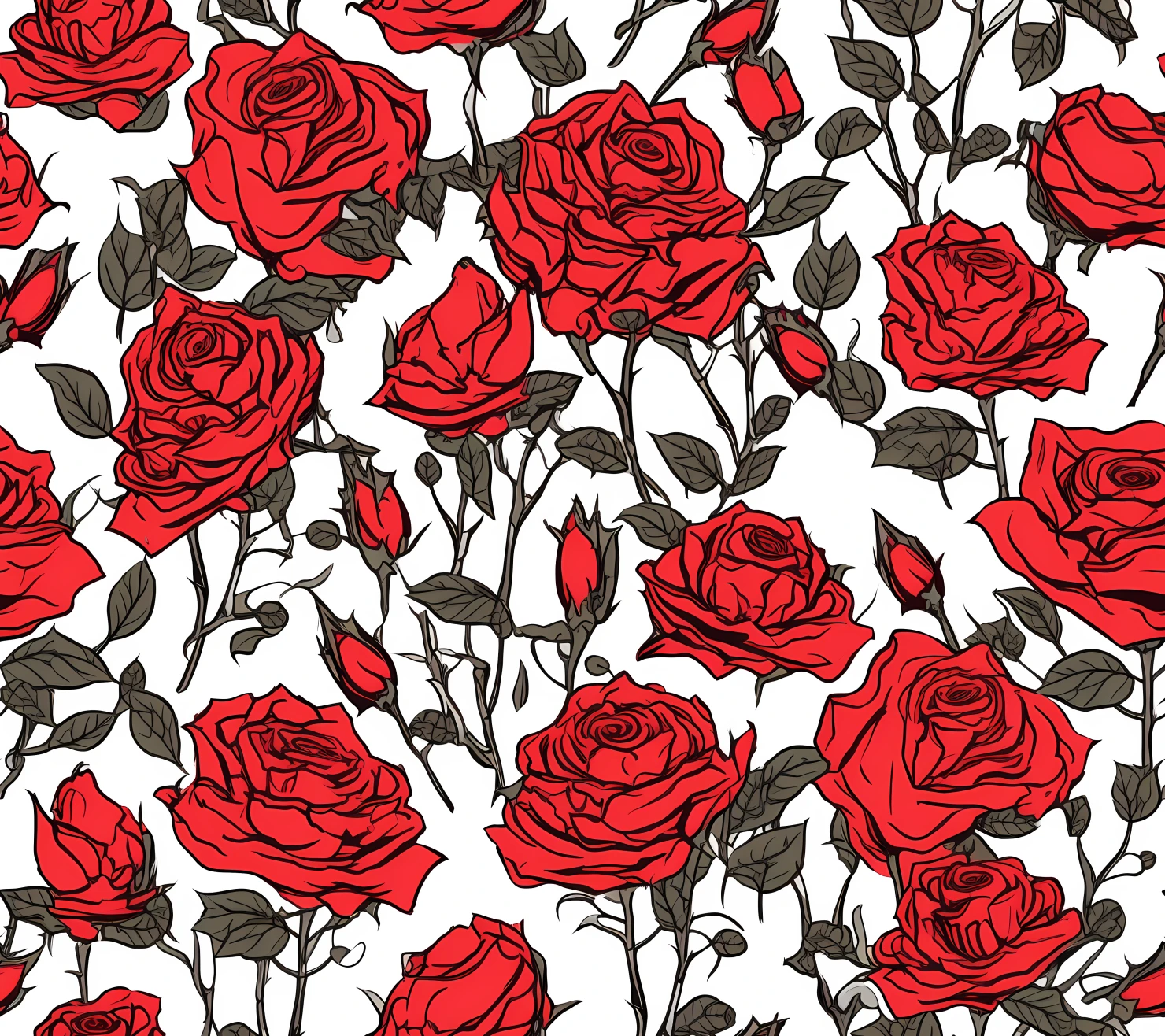 Red rose seamless pattern on a light color background #29832