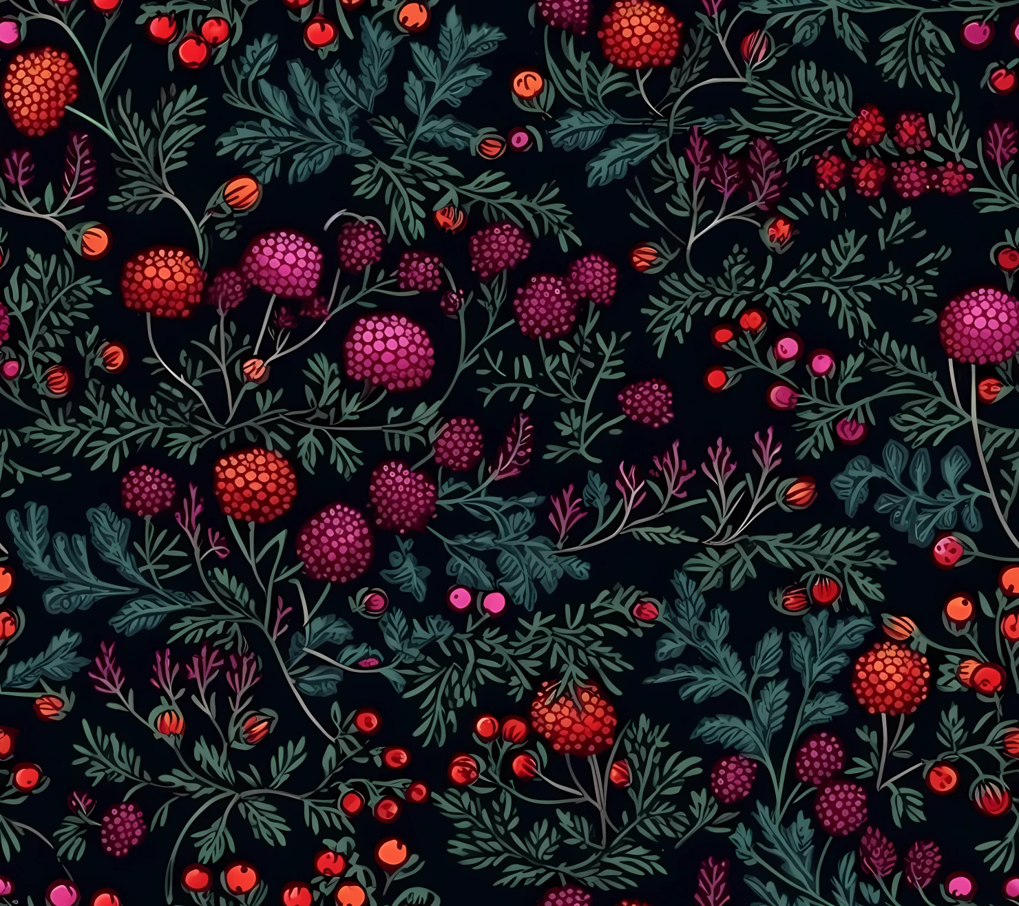Raseberry embroidery seamless pattern on a light color background #29842