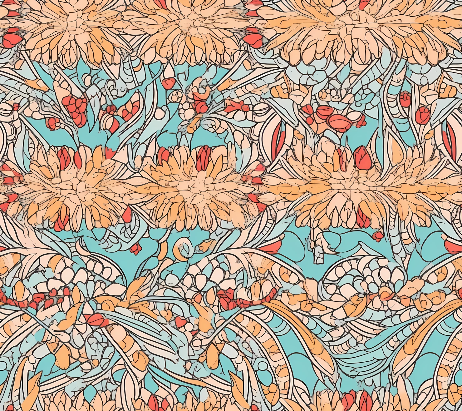 Embroidery boho seamless pattern on a light color background #29902