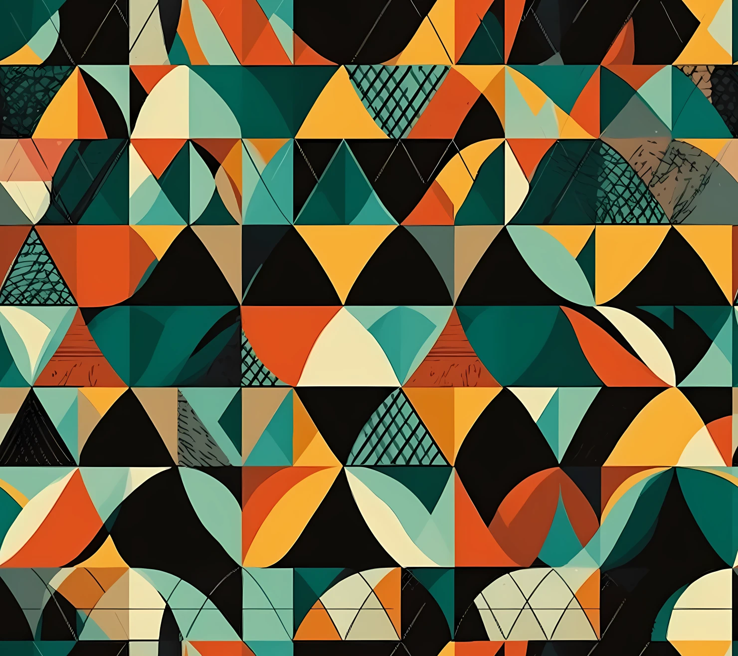 Geometric shapes seamless pattern on a light color background #29917