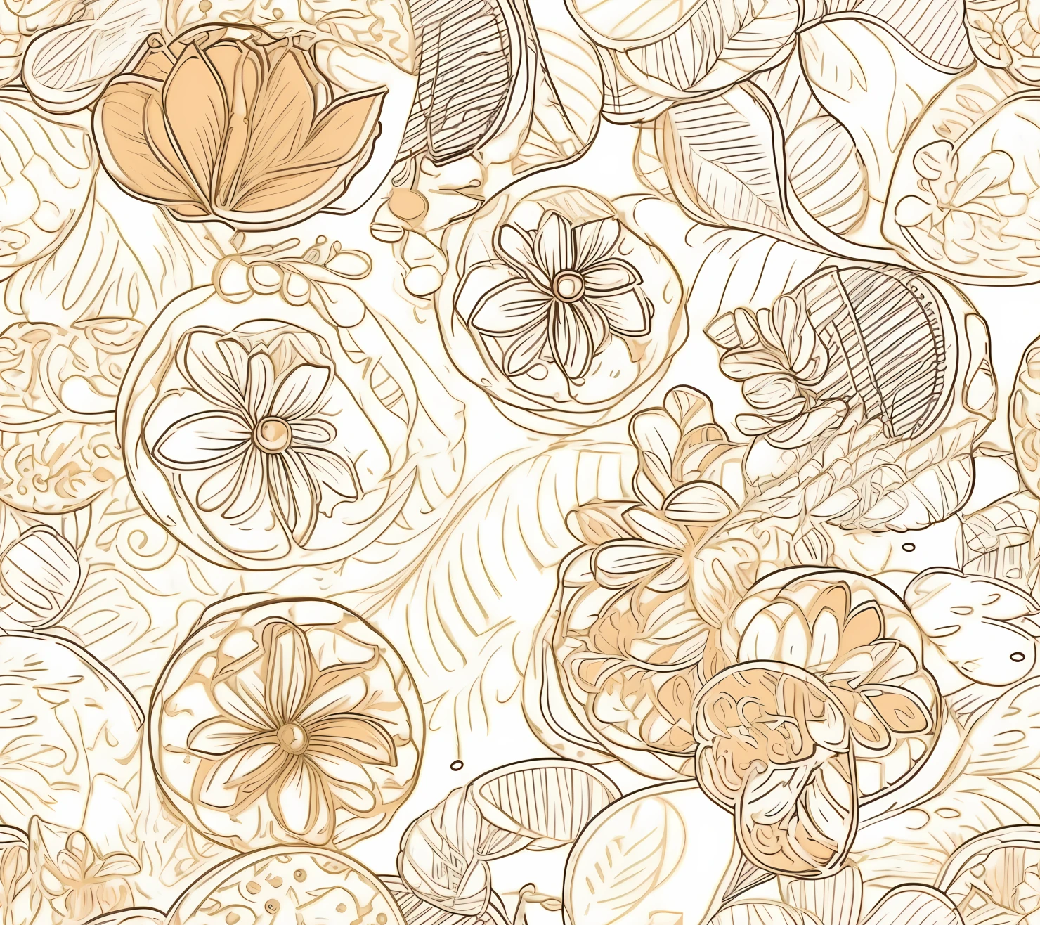 Gold coins boho seamless pattern on a light color background #29923