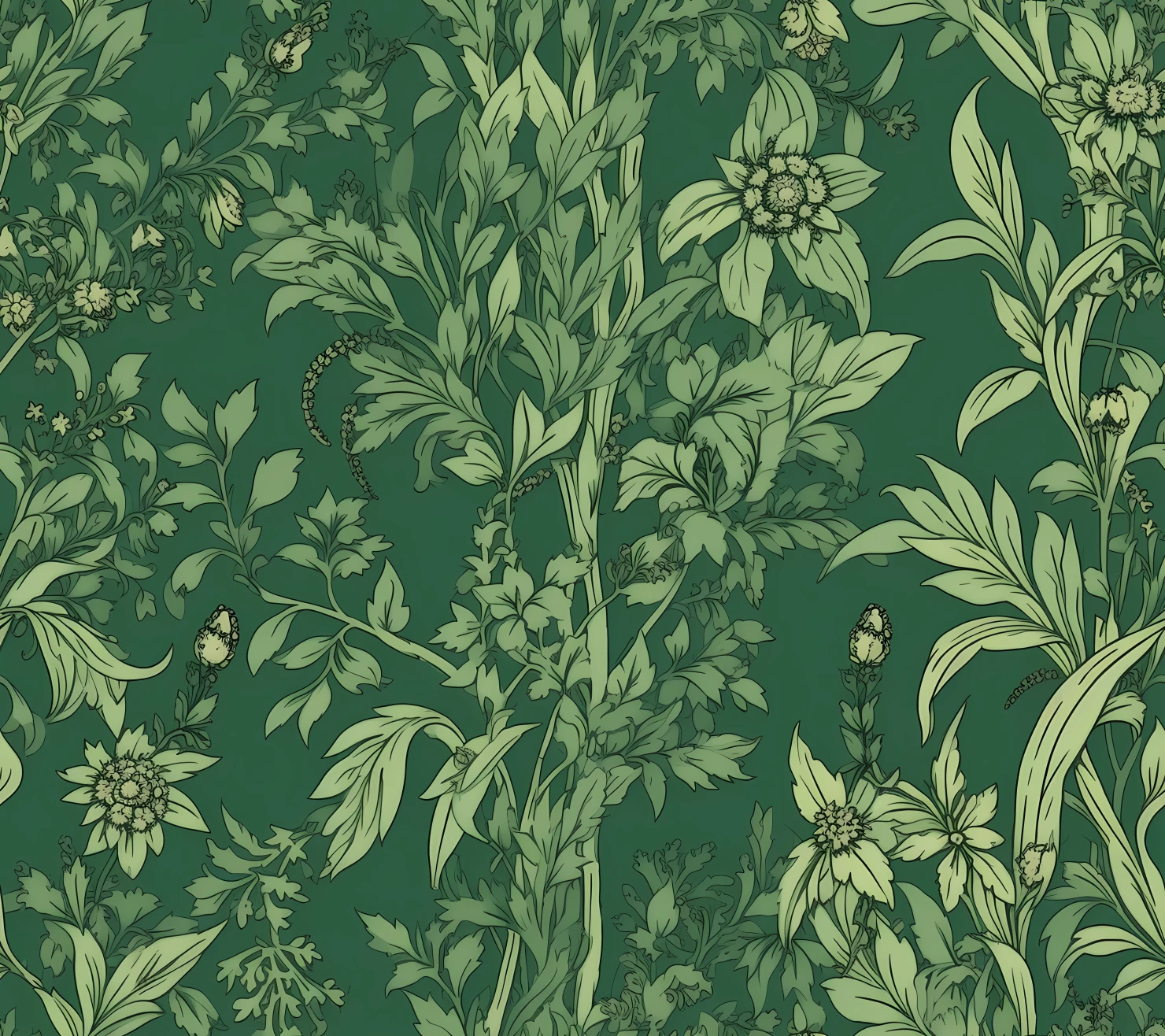 Hemp plants seamless pattern on a light color background #29929