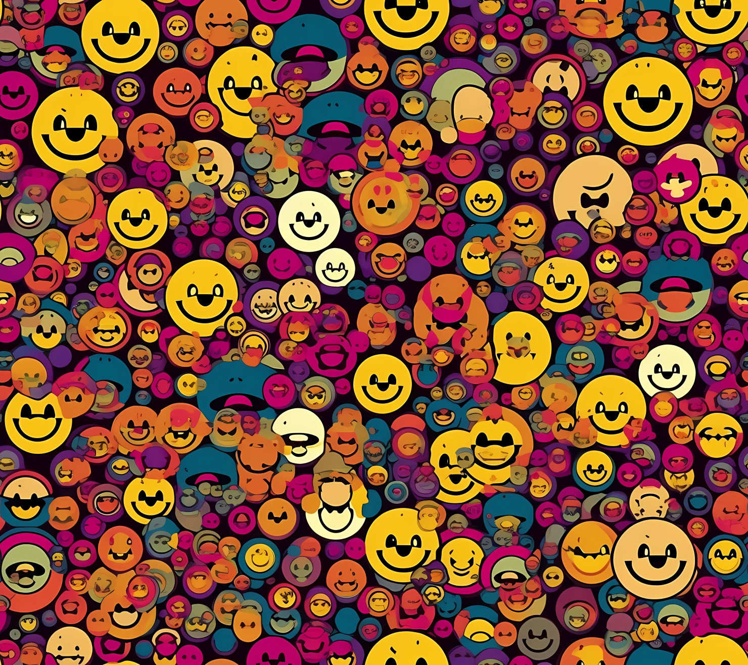 Smiley face seamless pattern on a light color background #29944
