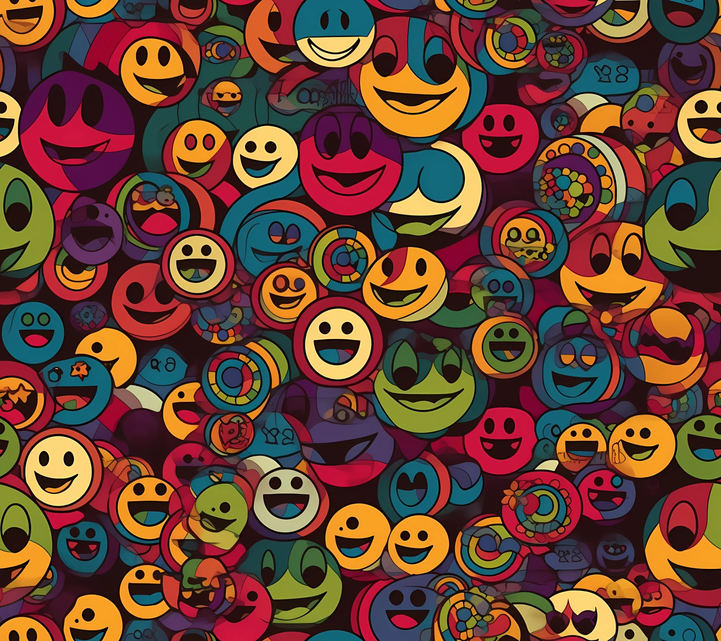 Smiley face seamless pattern on a light color background #29945