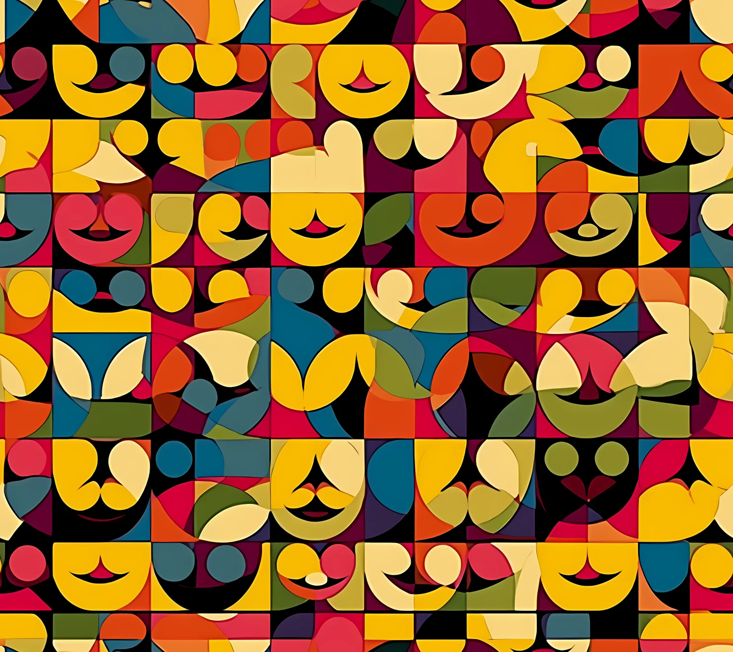 Smiley face seamless pattern on a light color background #29946