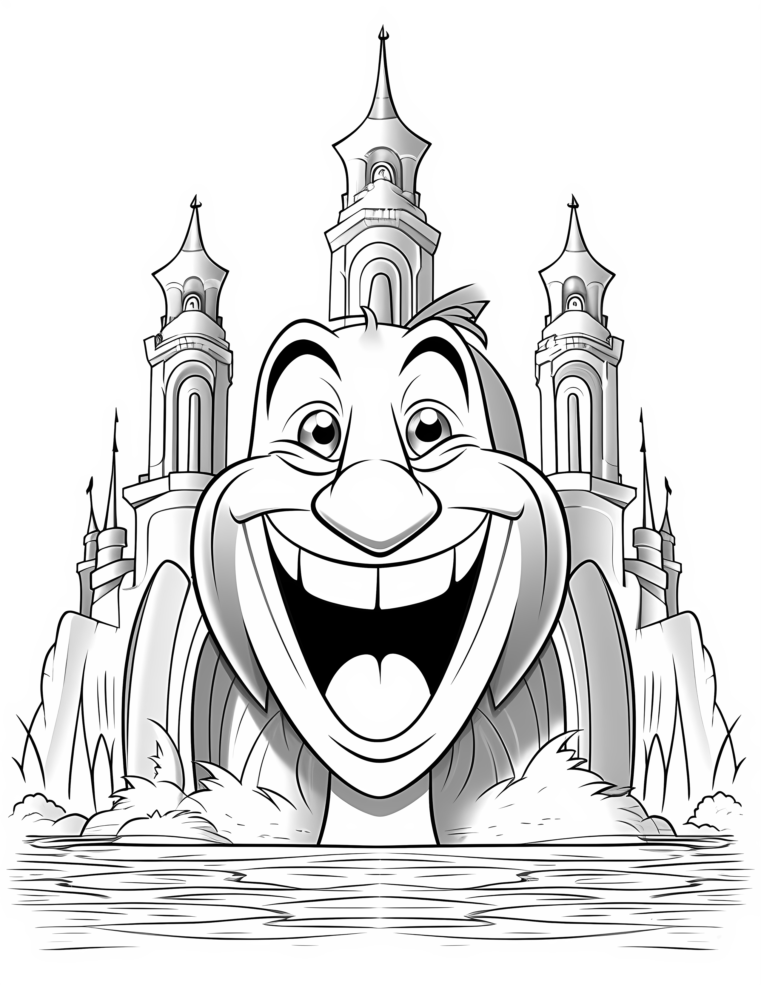 Atlantis for kids coloring page on white color background #30575