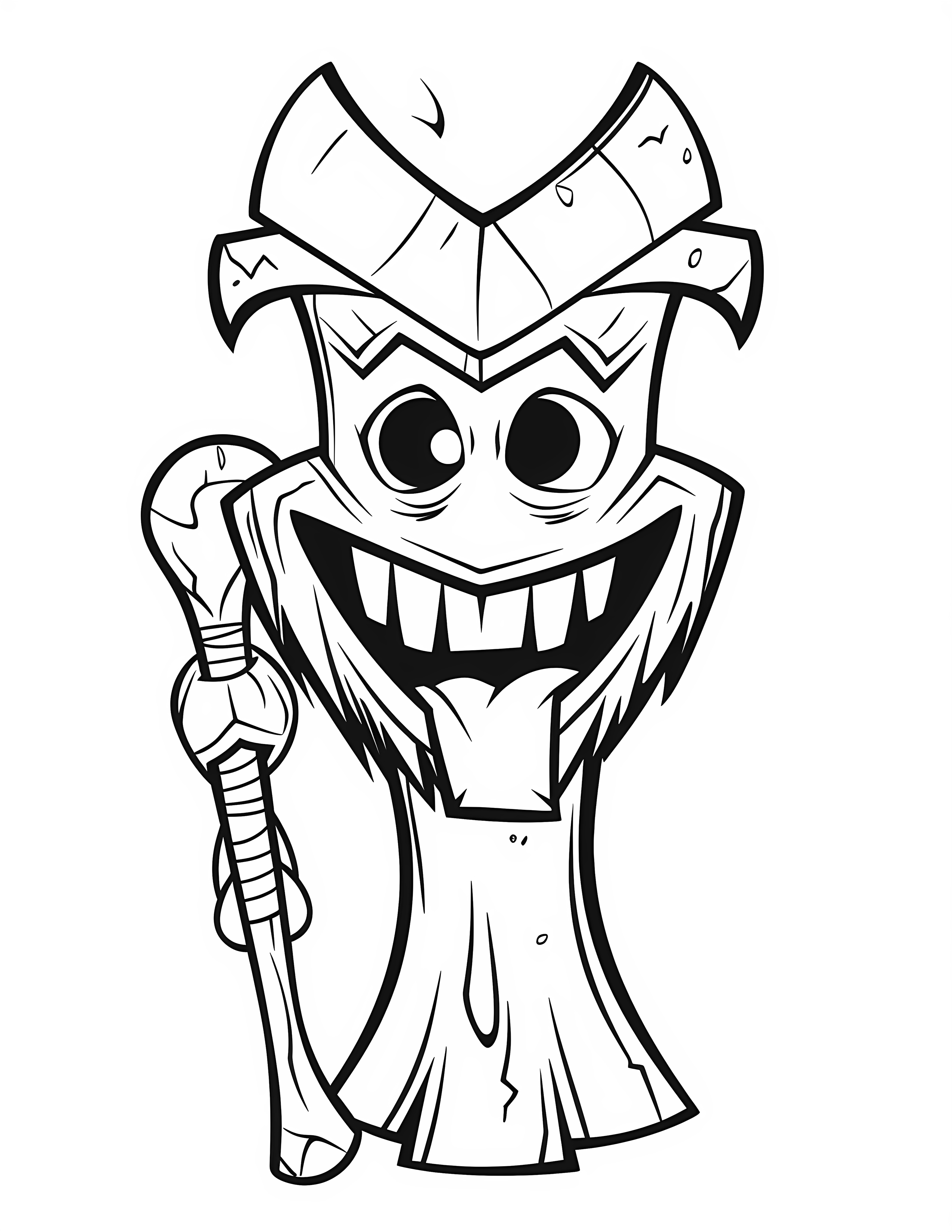 Axe for kids coloring page on white color background #30592