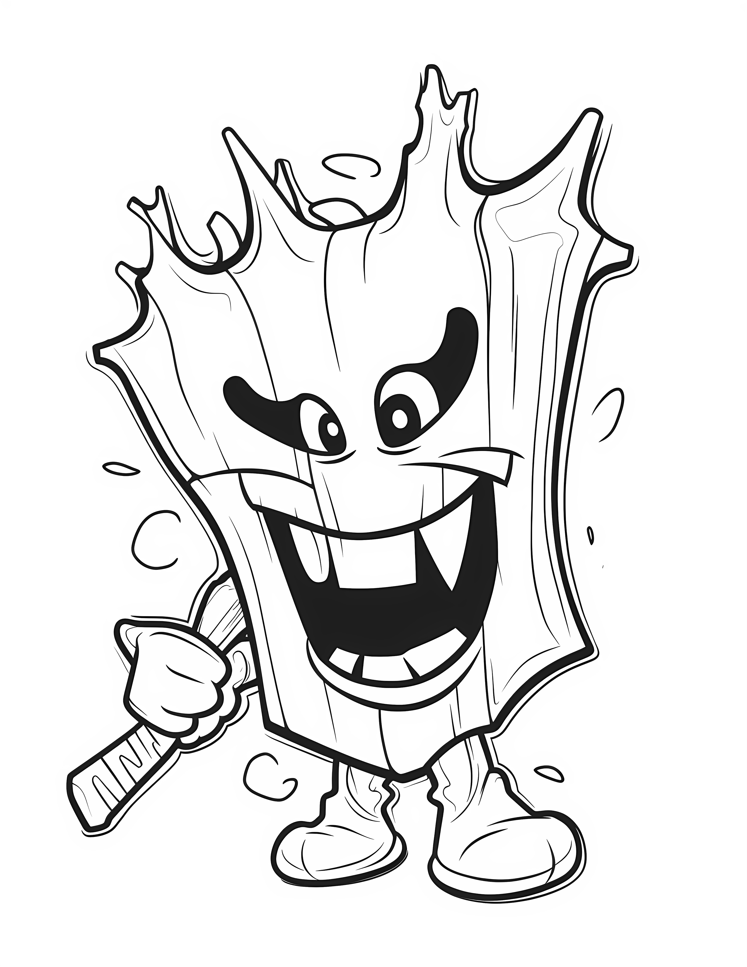 Axe for kids coloring page on white color background #30593