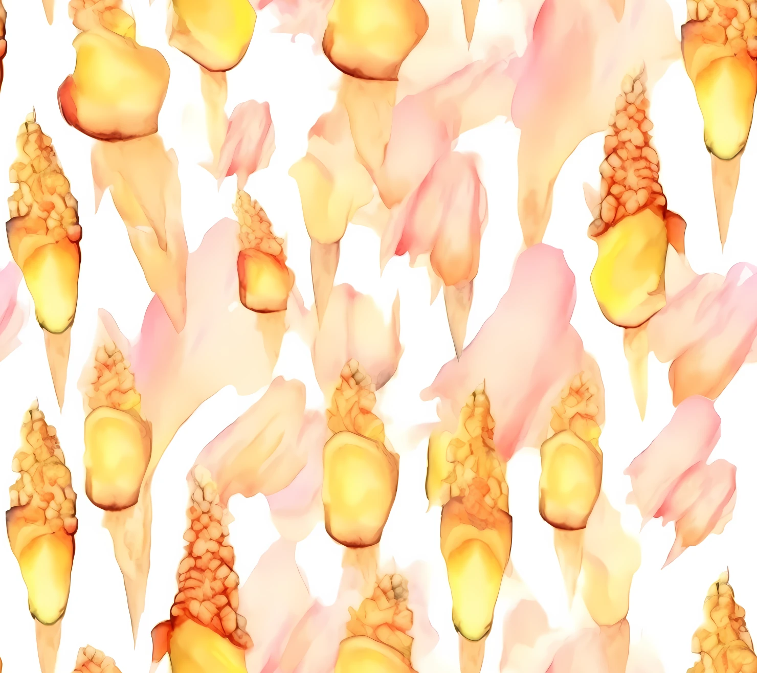 Watercolor ice cream boho seamless pattern on a light color background #30033