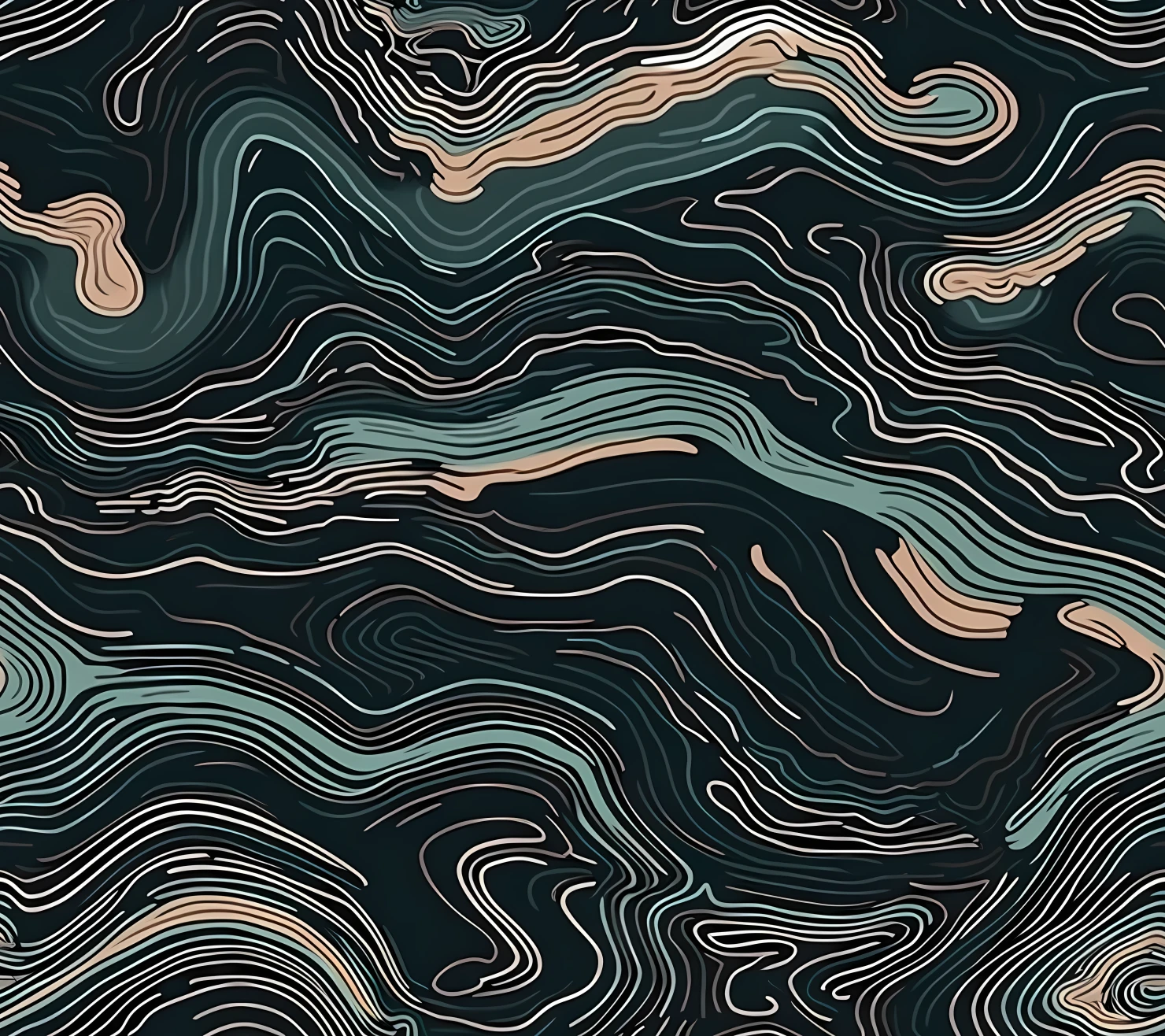 Line topographic seamless pattern on a light color background #30044