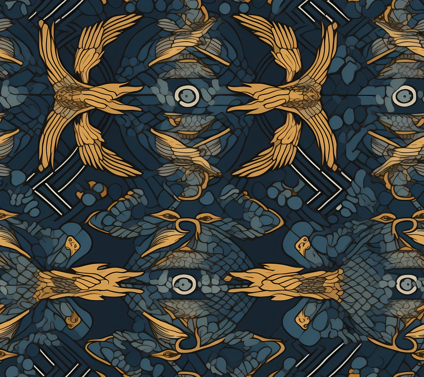 Eagle dragon seamless pattern on a light color background #30049