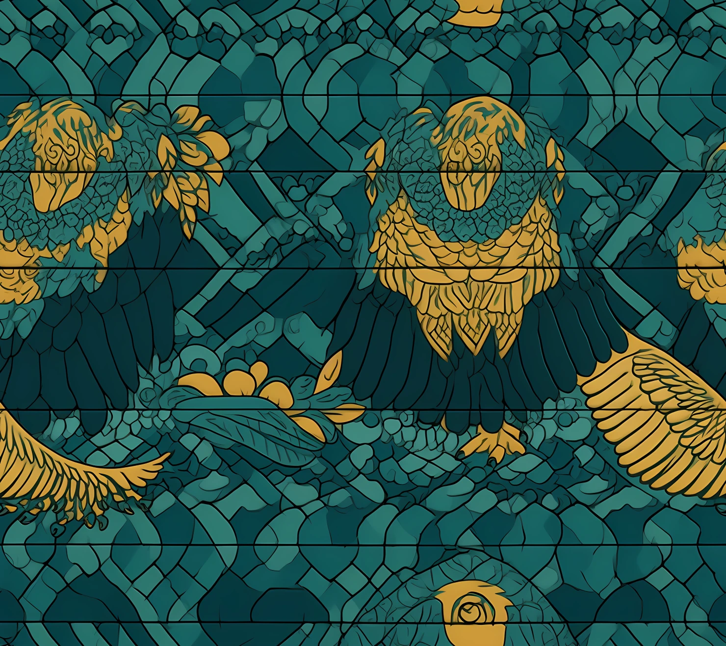 Eagle dragon seamless pattern on a light color background #30051