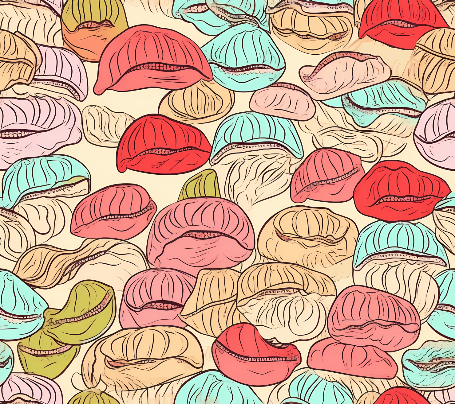 Lips seamless pattern on a light color background #30052
