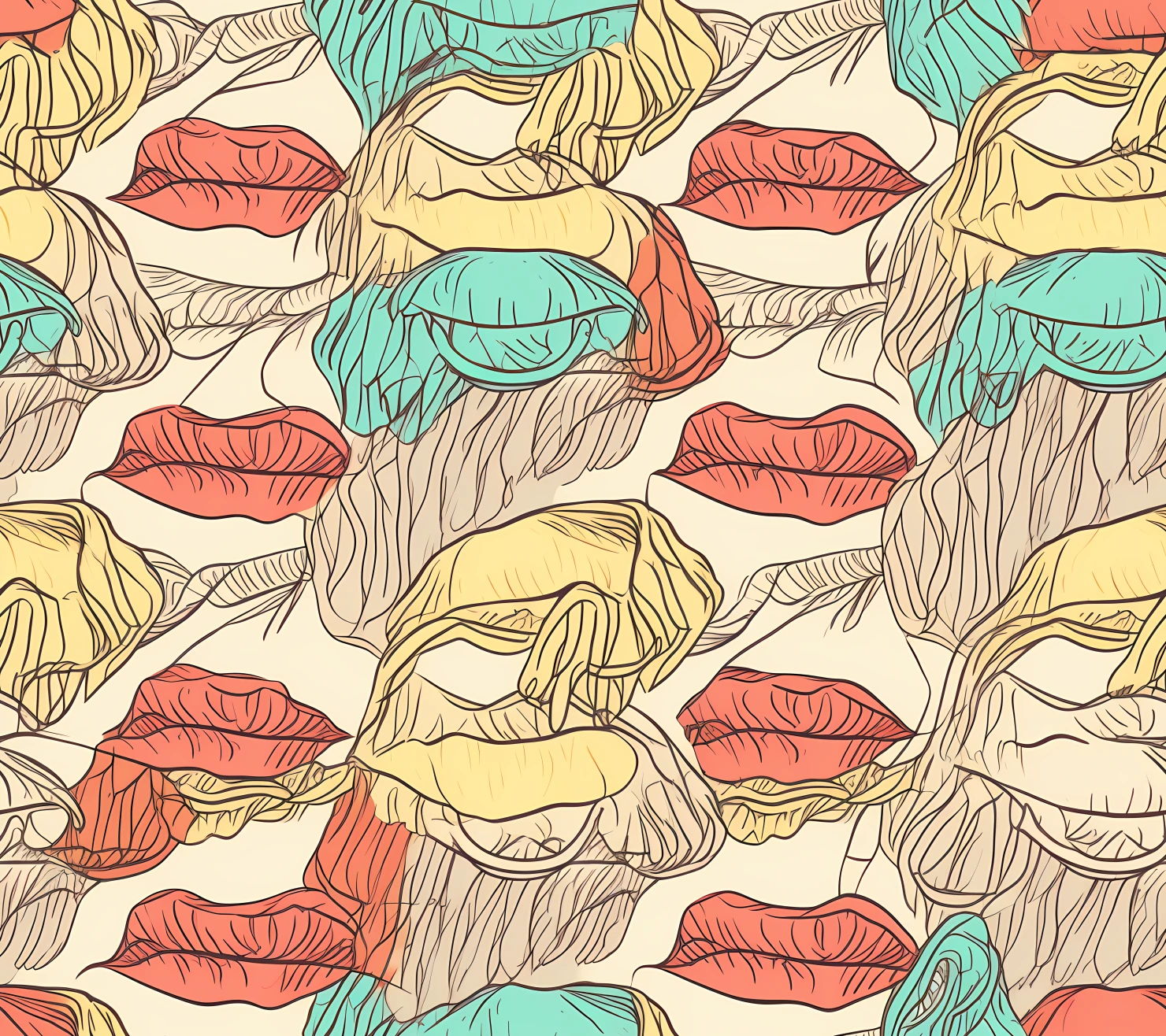 Lips seamless pattern on a light color background #30054