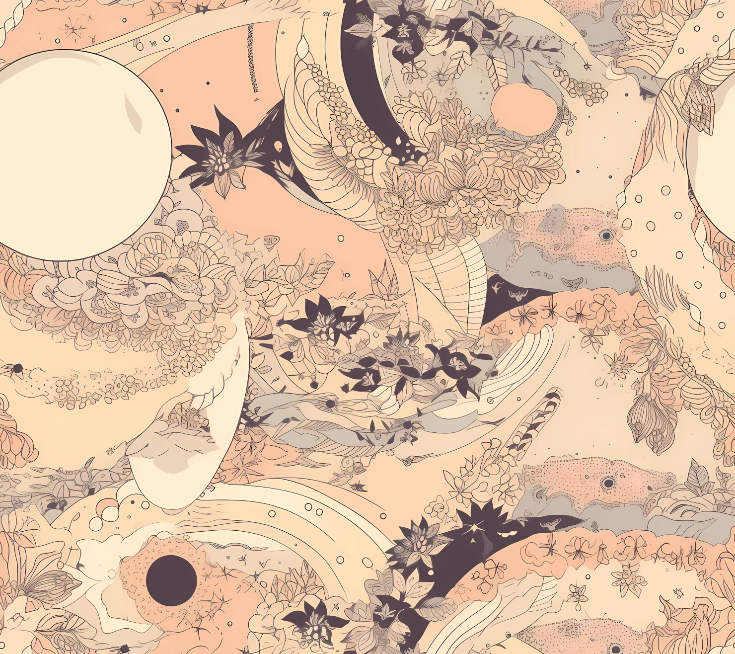 Moon boho seamless pattern on a light color background #30075