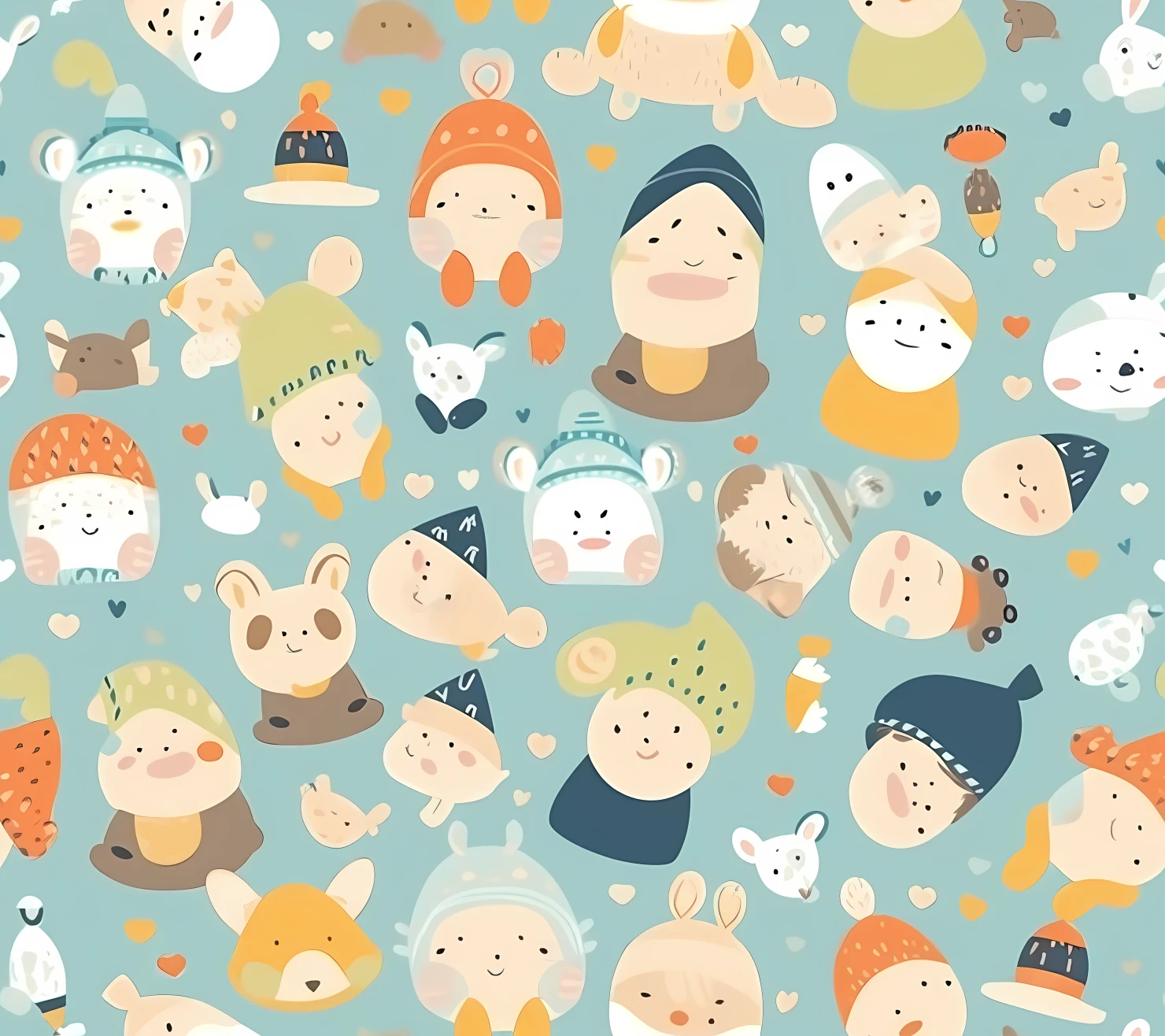 New born baby boho seamless pattern on a light color background #30122