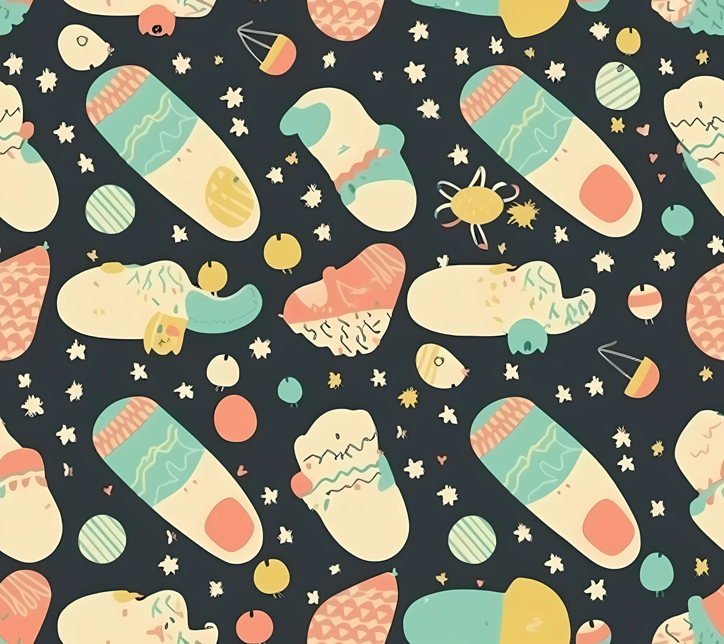 New born baby boho seamless pattern on a light color background #30131
