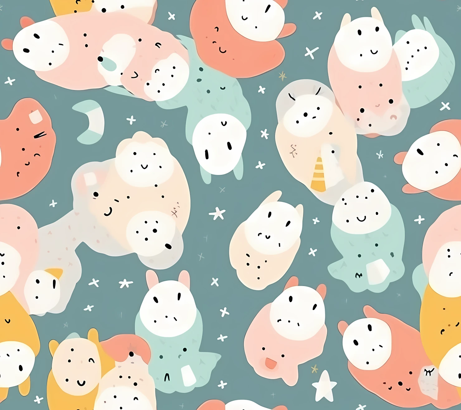 New born baby boho seamless pattern on a light color background #30133