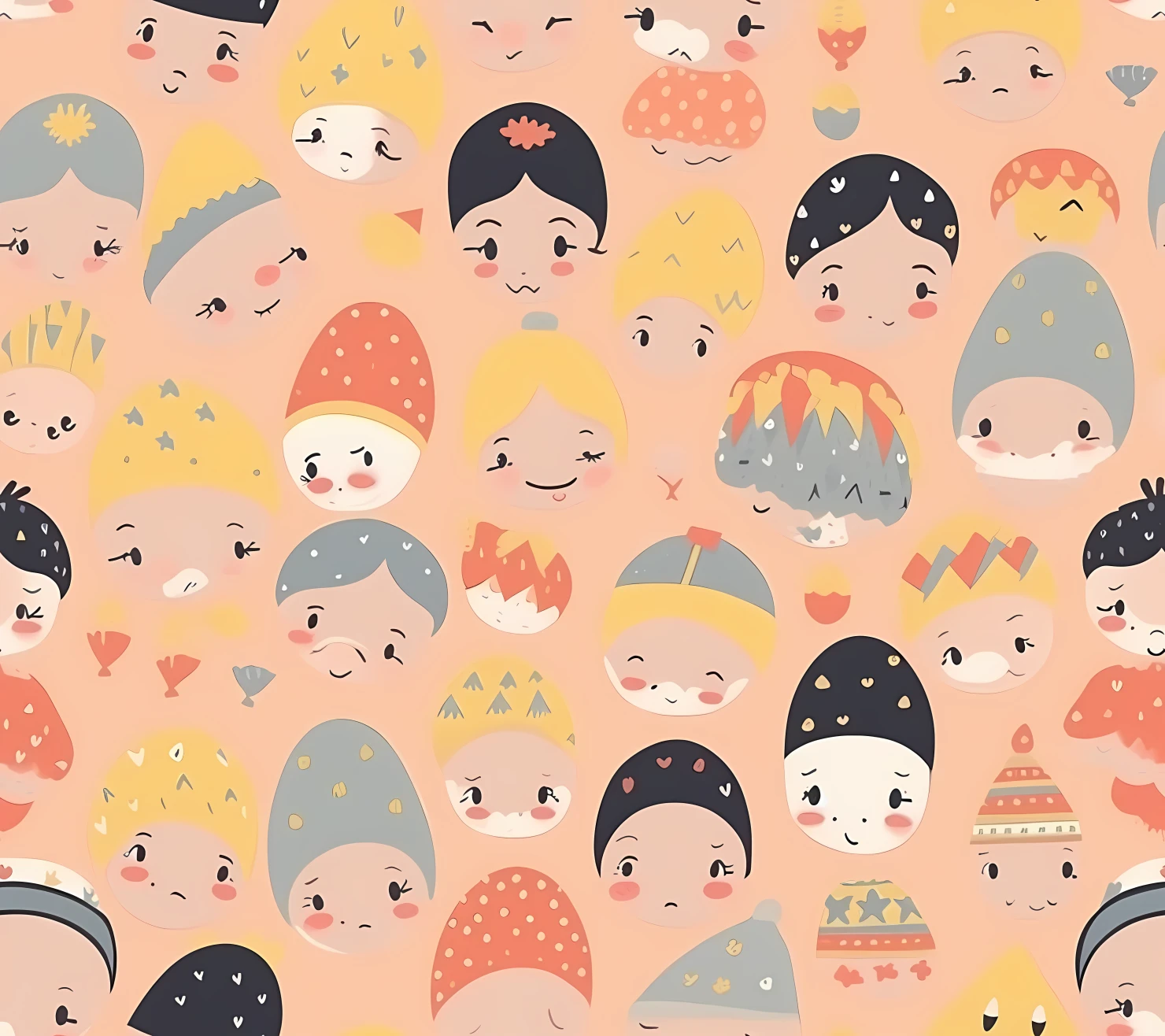 New born baby boho seamless pattern on a light color background #30134