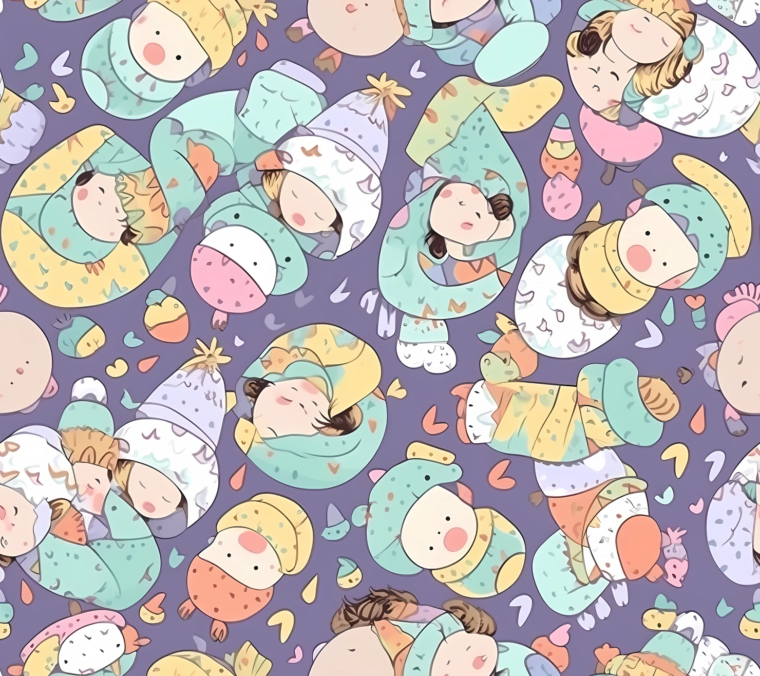 New born baby boho seamless pattern on a light color background #30140