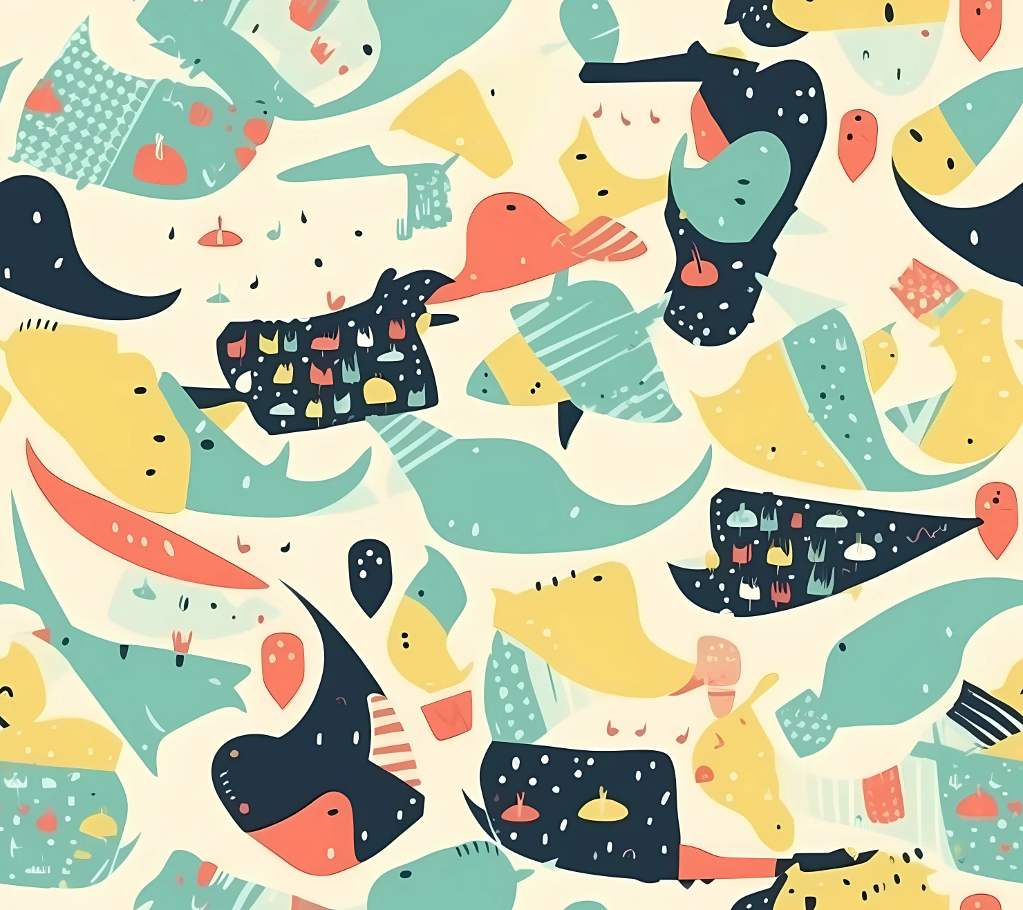 New born baby boho seamless pattern on a light color background #30143