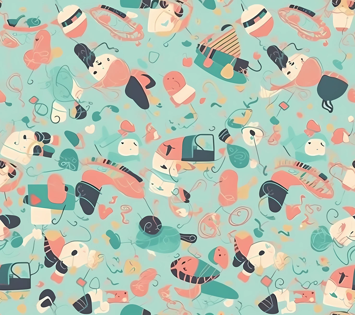 New born baby boho seamless pattern on a light color background #30144