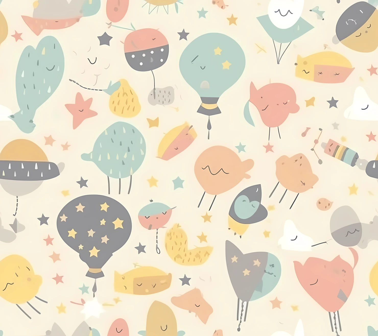 New born baby boho seamless pattern on a light color background #30146