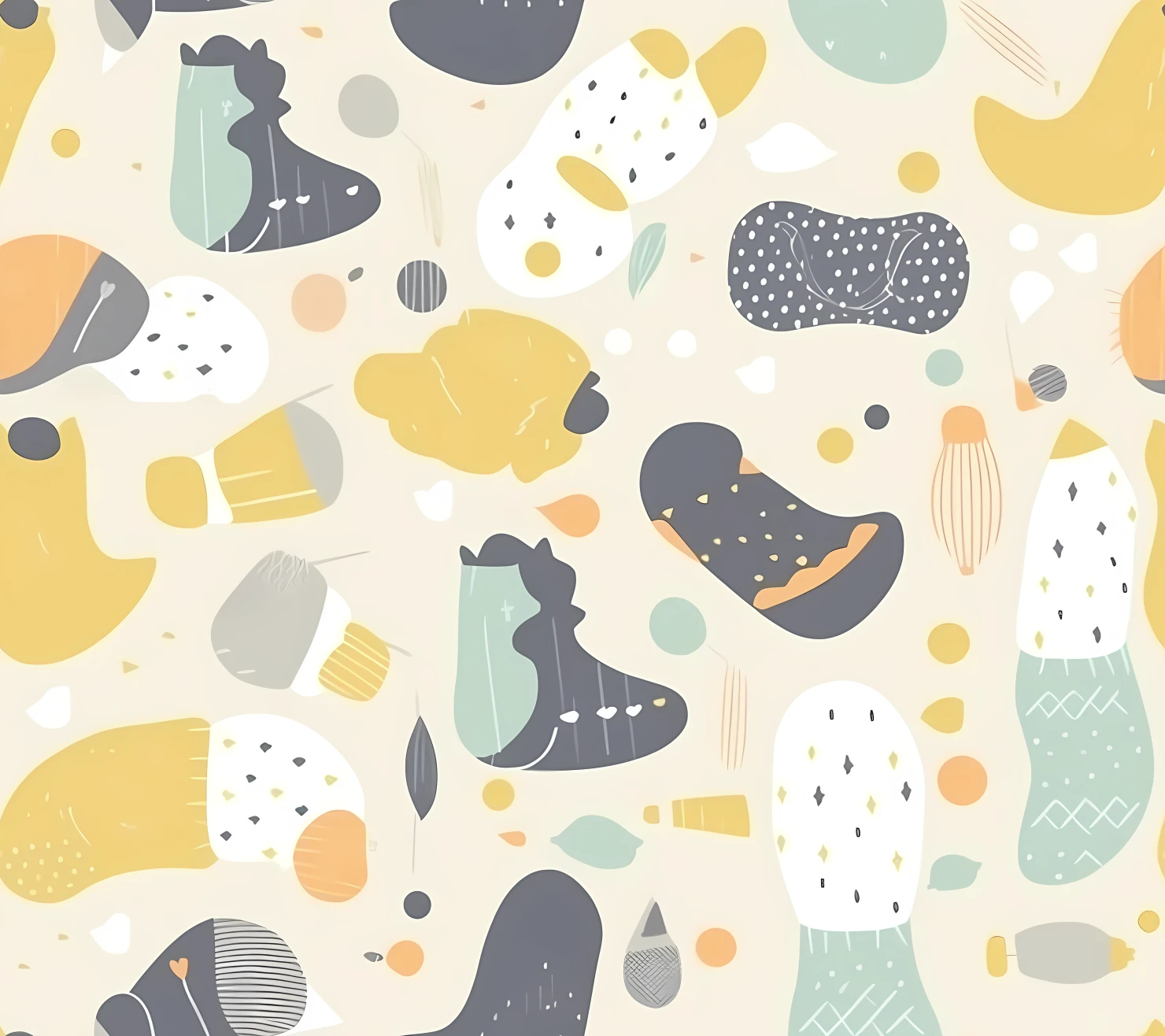 New born baby boho seamless pattern on a light color background #30149