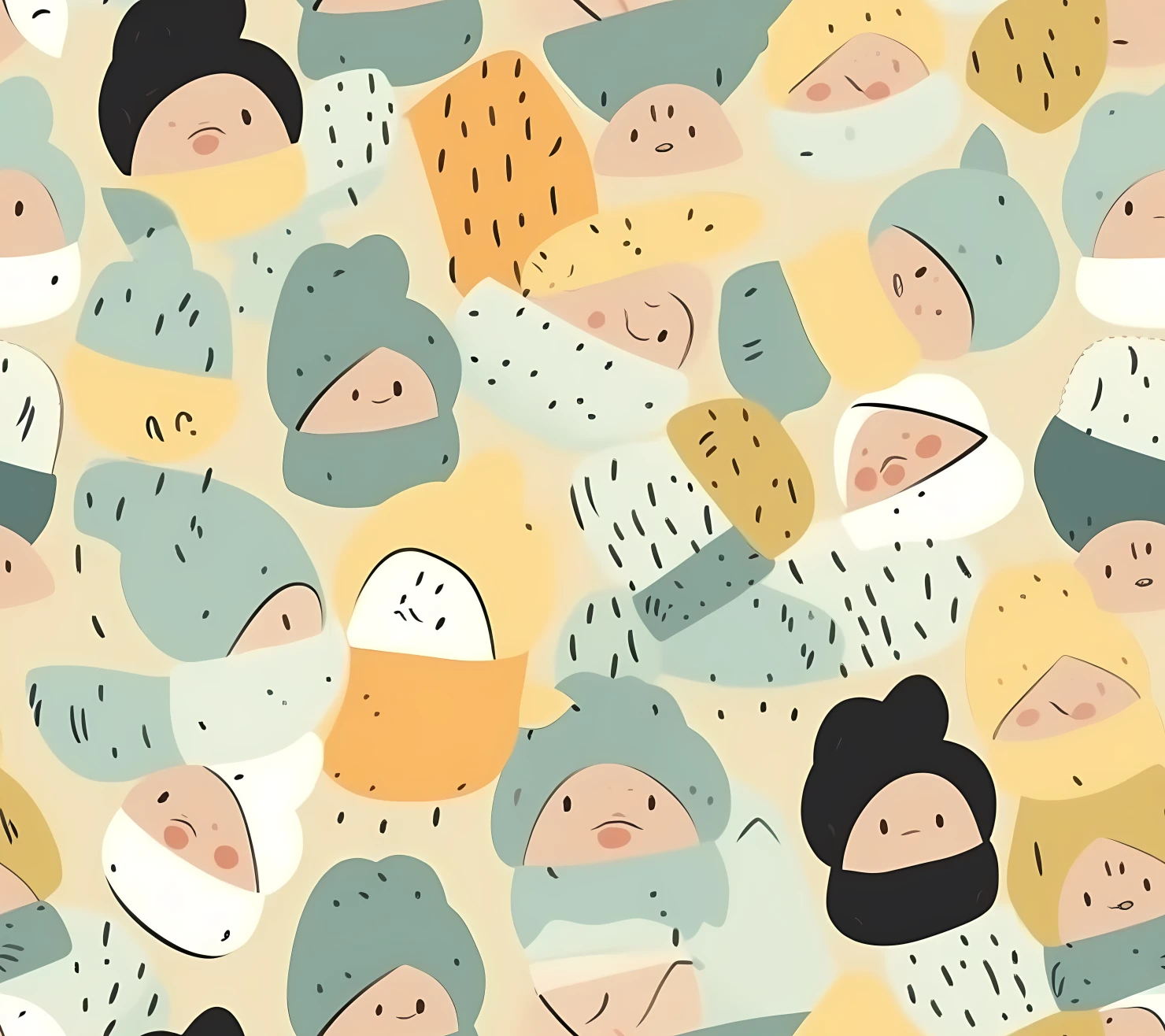 New born baby boho seamless pattern on a light color background #30151