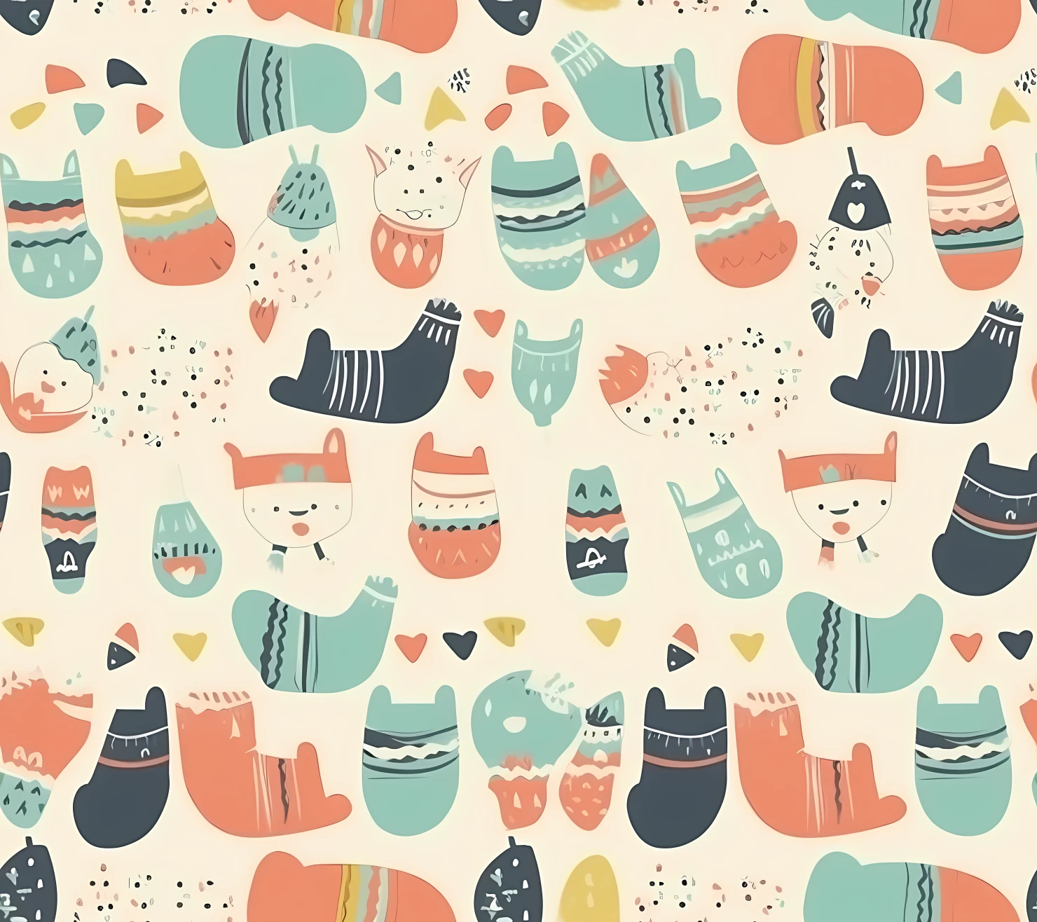 New born baby boho seamless pattern on a light color background #30154
