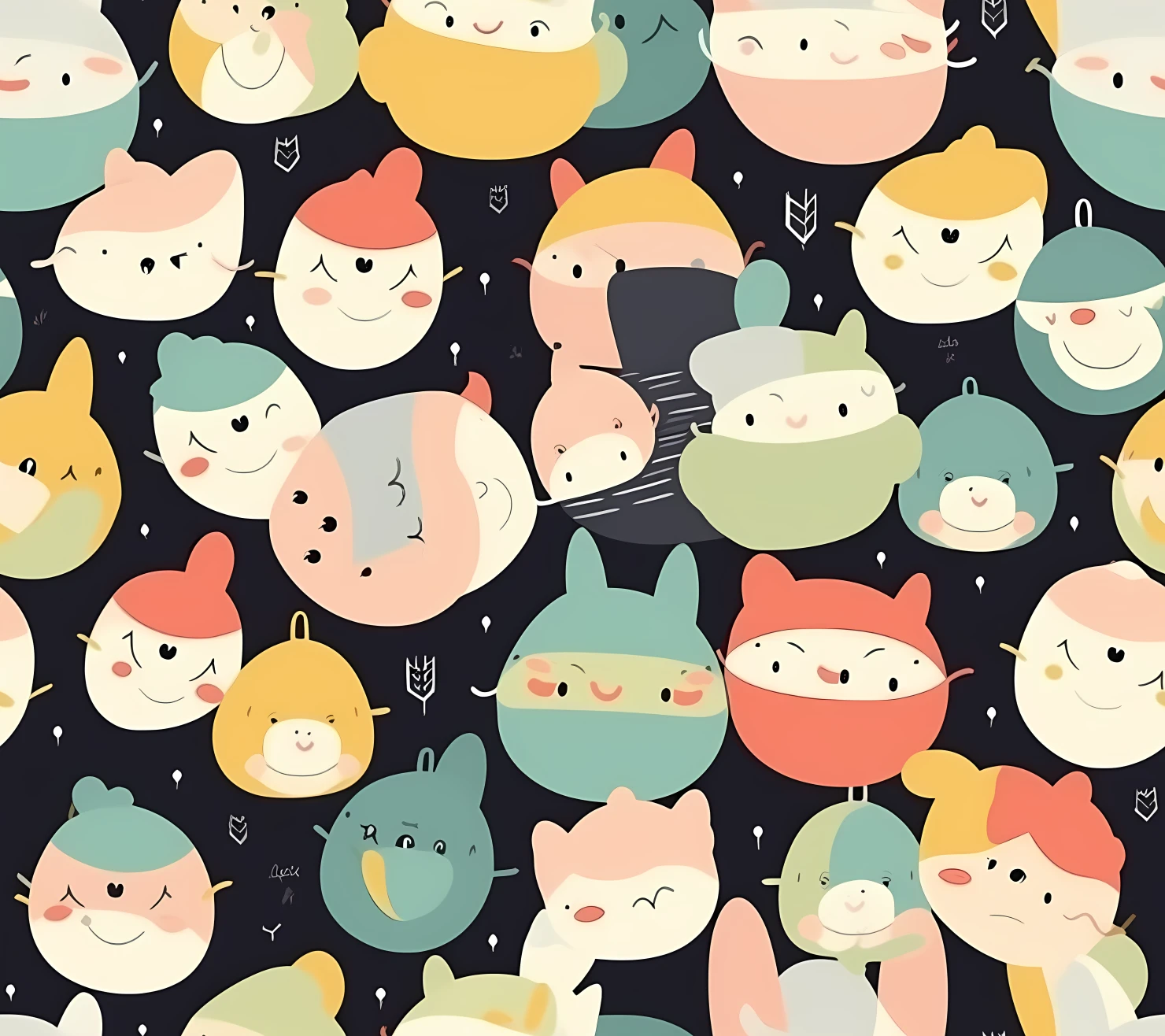 New born baby boho seamless pattern on a light color background #30158
