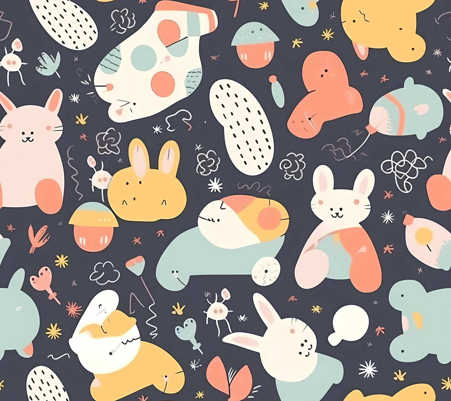 New born baby boho seamless pattern on a light color background #30160