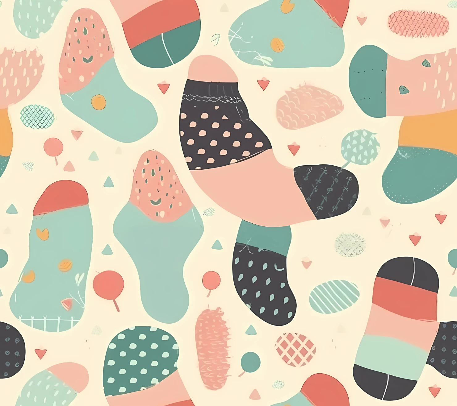 New born baby boho seamless pattern on a light color background #30161