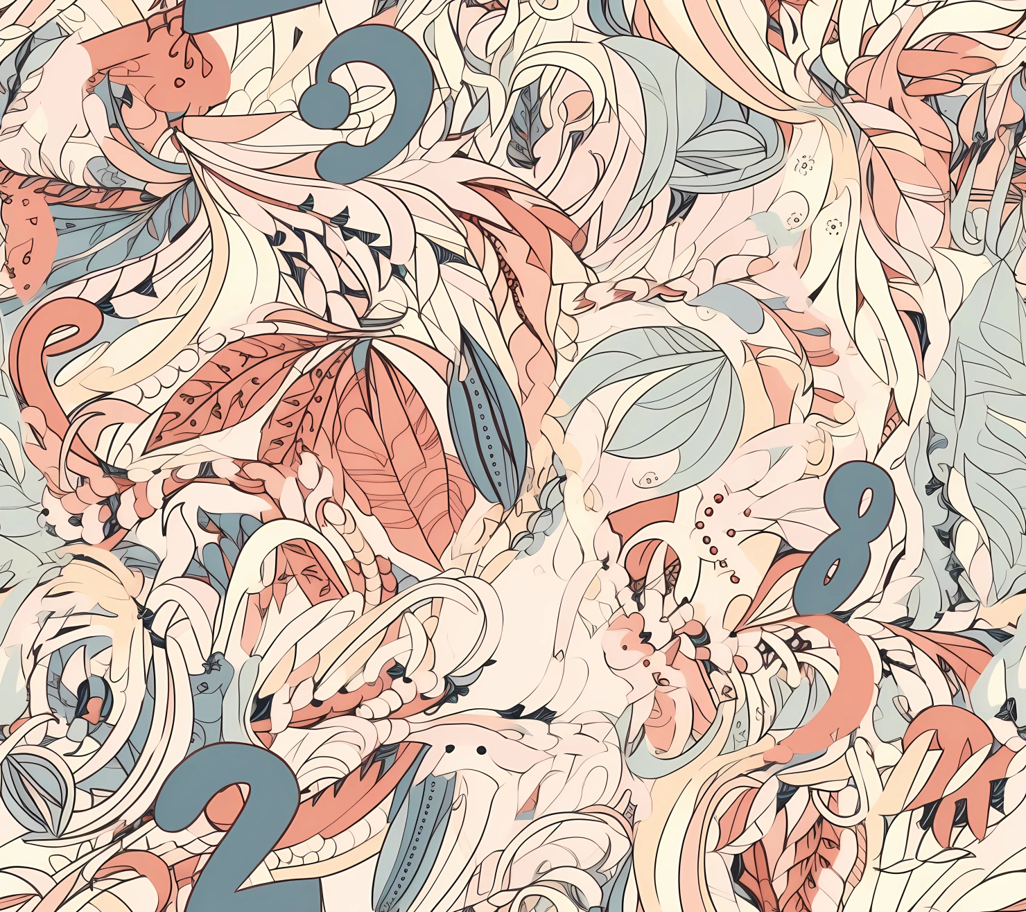 Leaf seamless pattern on a light color background #30166