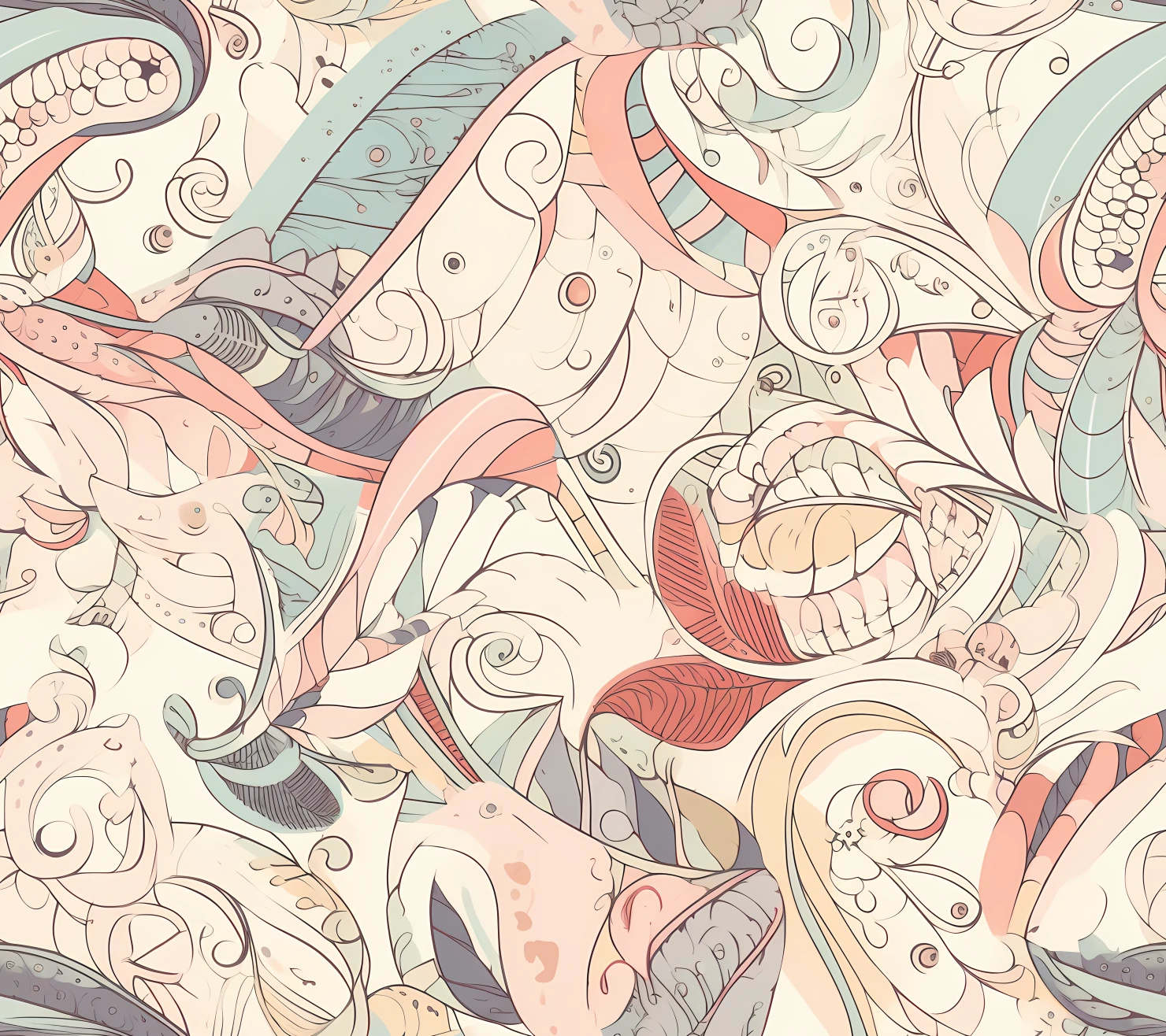 Leaf seamless pattern on a light color background #30167
