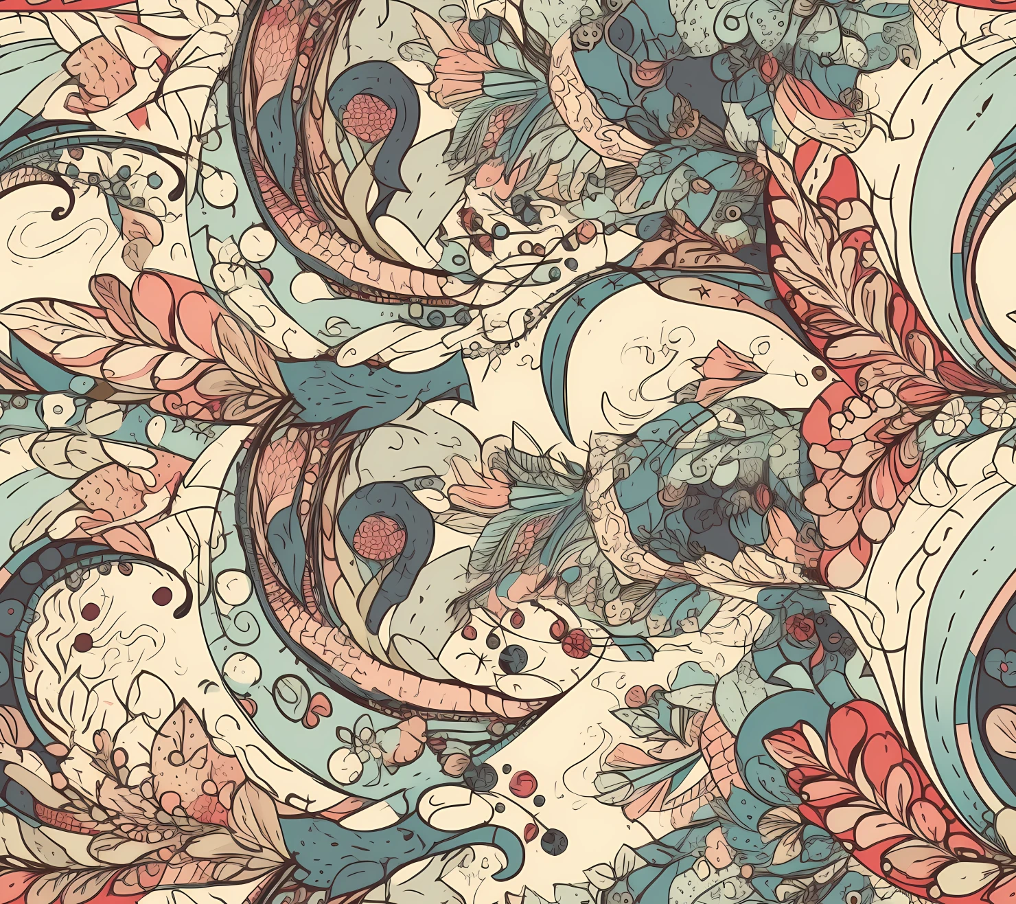 Leaf seamless pattern on a light color background #30168