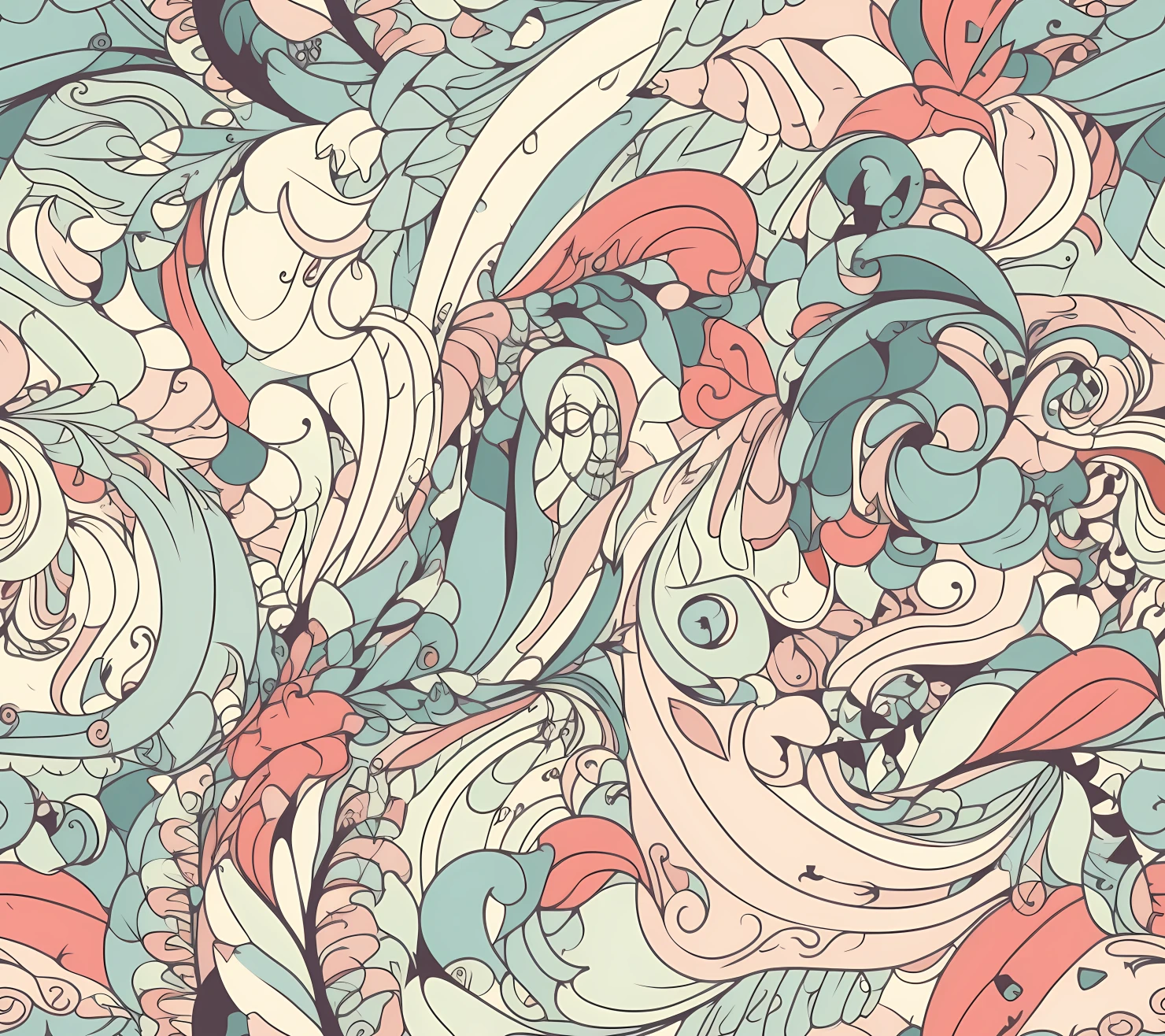 Leaf seamless pattern on a light color background #30169