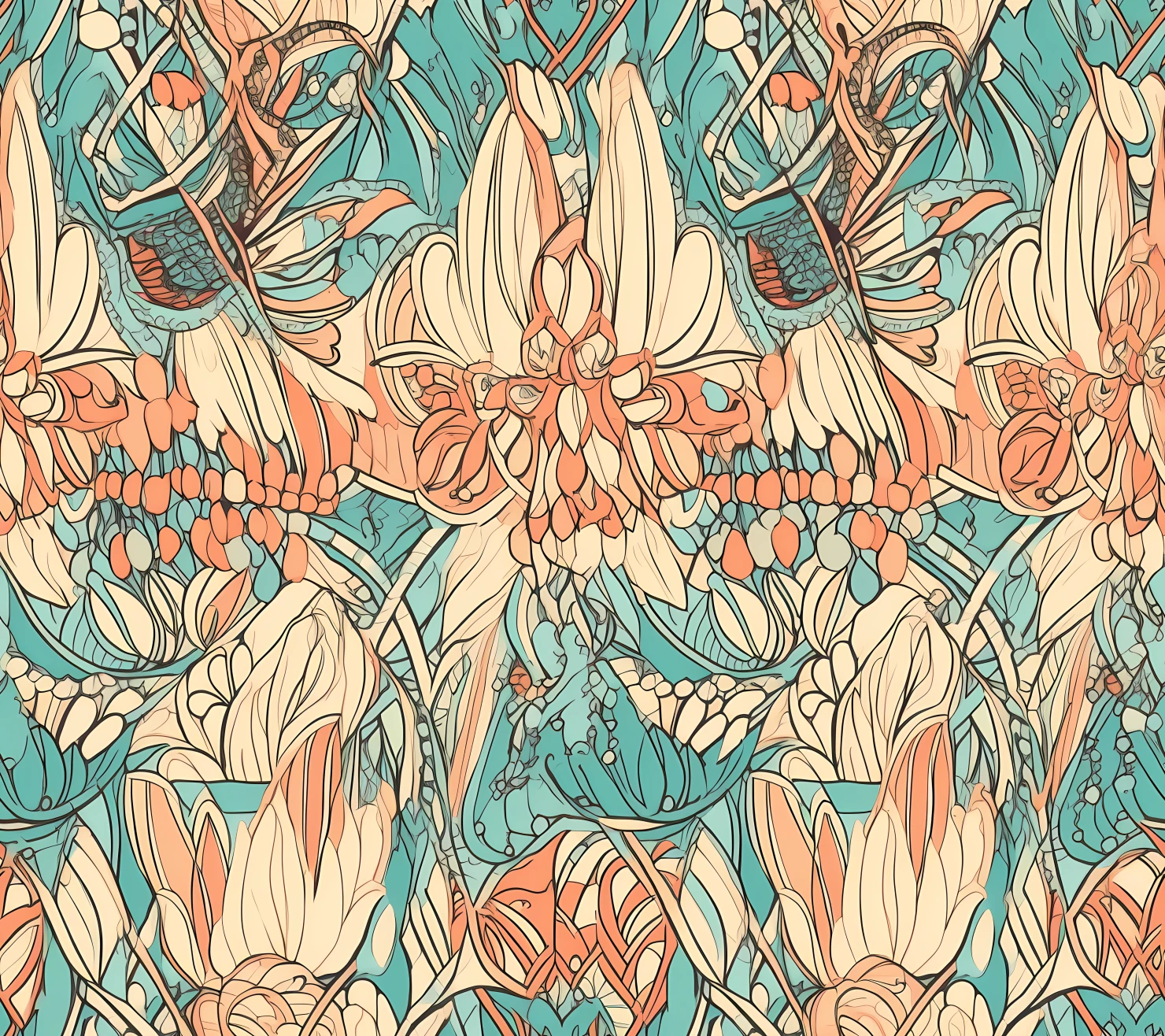 Octopus seamless pattern on a light color background #30171