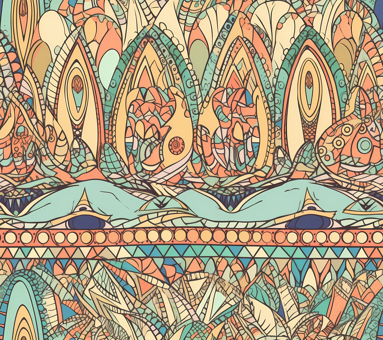 Penii boho seamless pattern on a light color background #30200