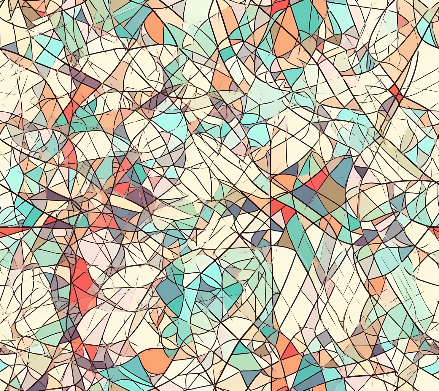 Polygon boho seamless pattern on a light color background #30208