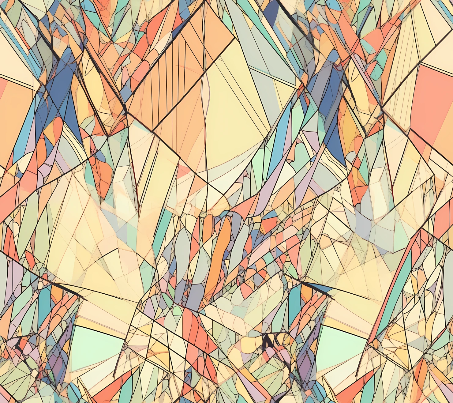 Polygon boho seamless pattern on a light color background #30211