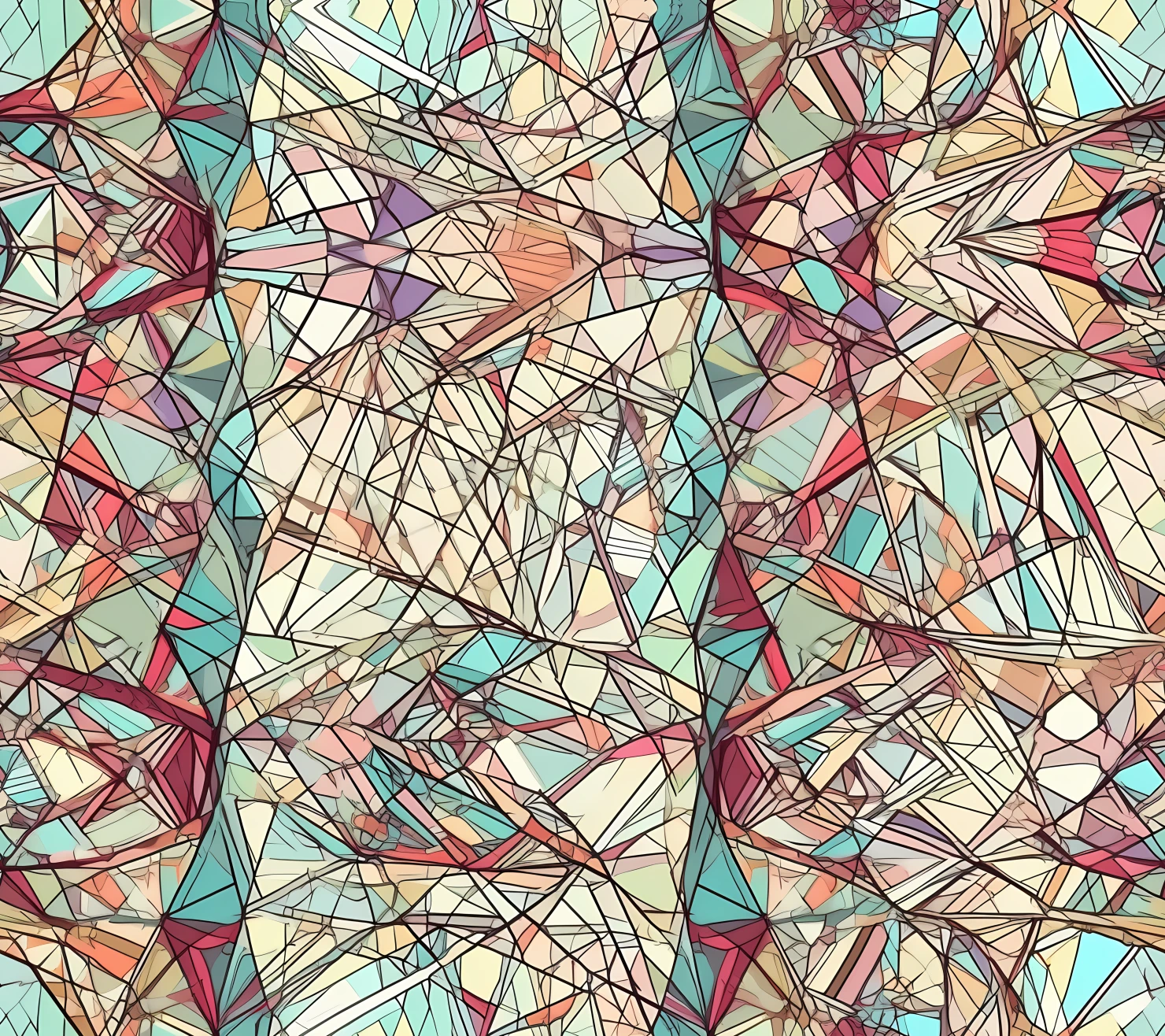 Polygon boho seamless pattern on a light color background #30212