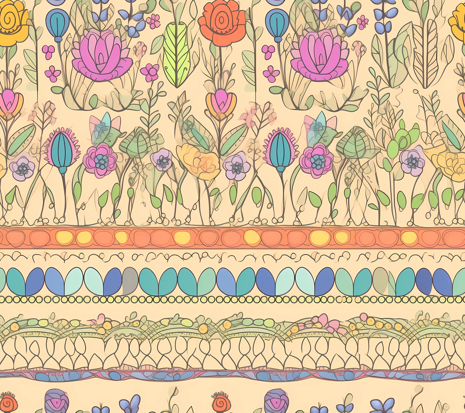 Rainbow seamless pattern on a light color background #30221
