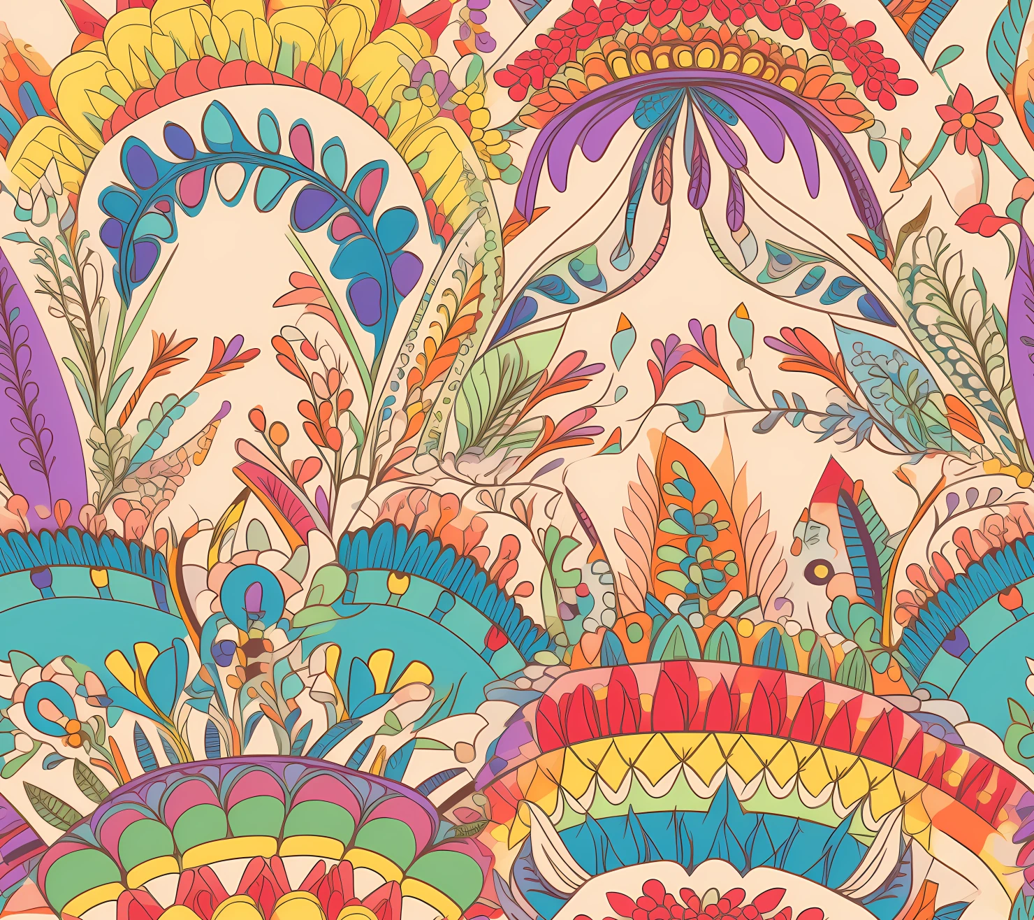 Rainbow seamless pattern on a light color background #30222